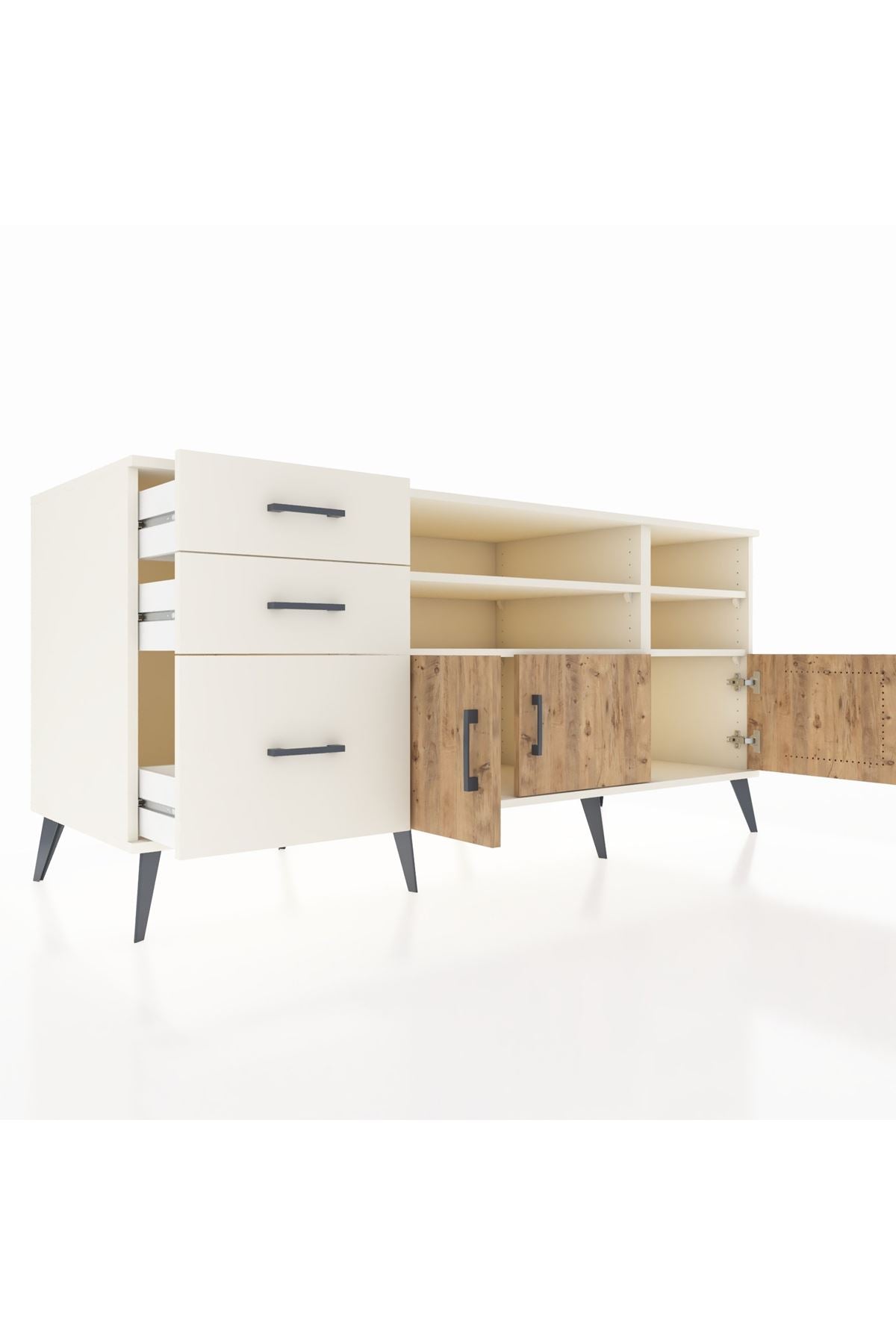 Kronos Konsol 4 Raflı 3 Çekmeceli 3 Kapaklı 176x59x83 - S610M031V01C