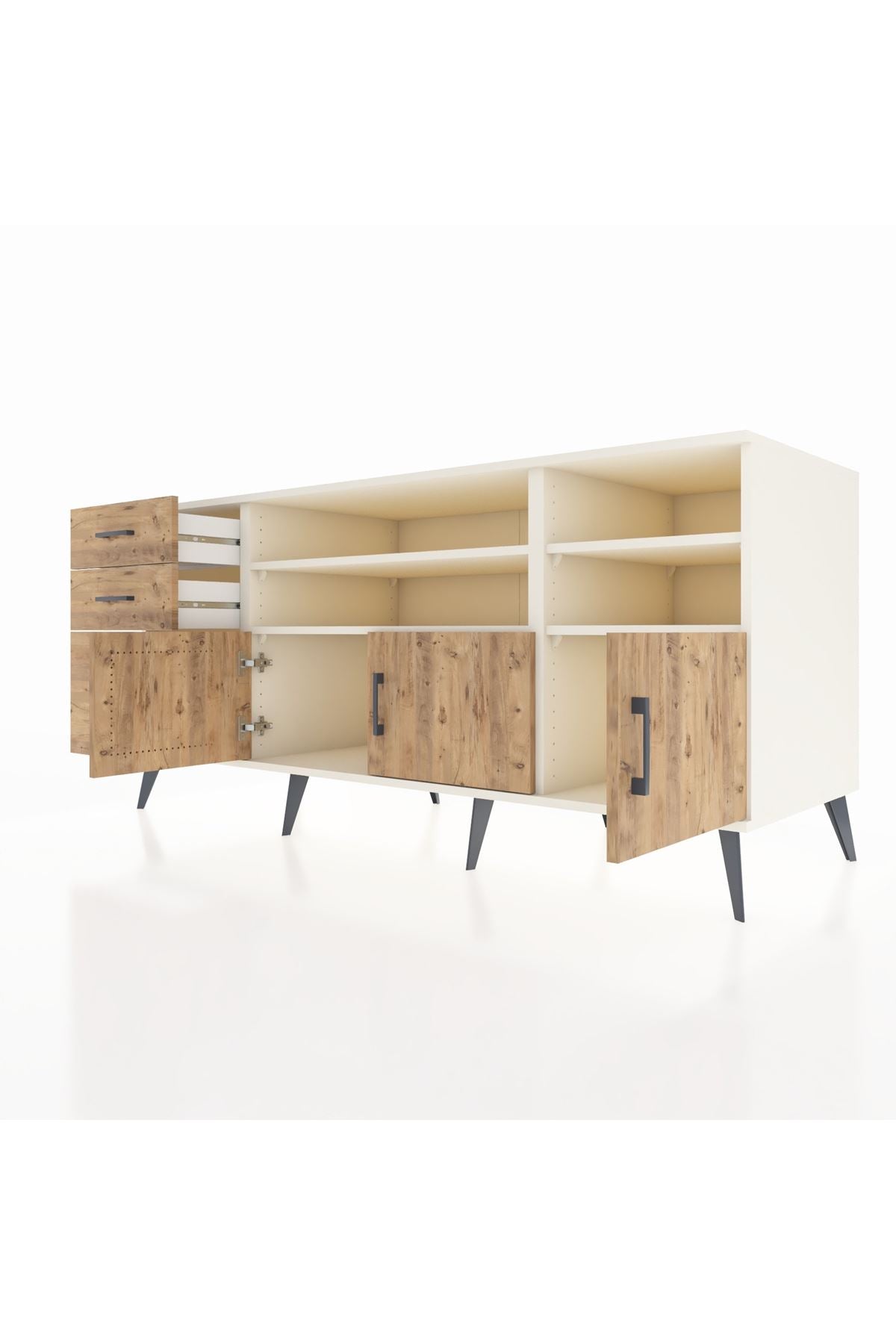 Kronos Konsol 4 Raflı 3 Çekmeceli 3 Kapaklı 176x59x83 - S610M031V03C