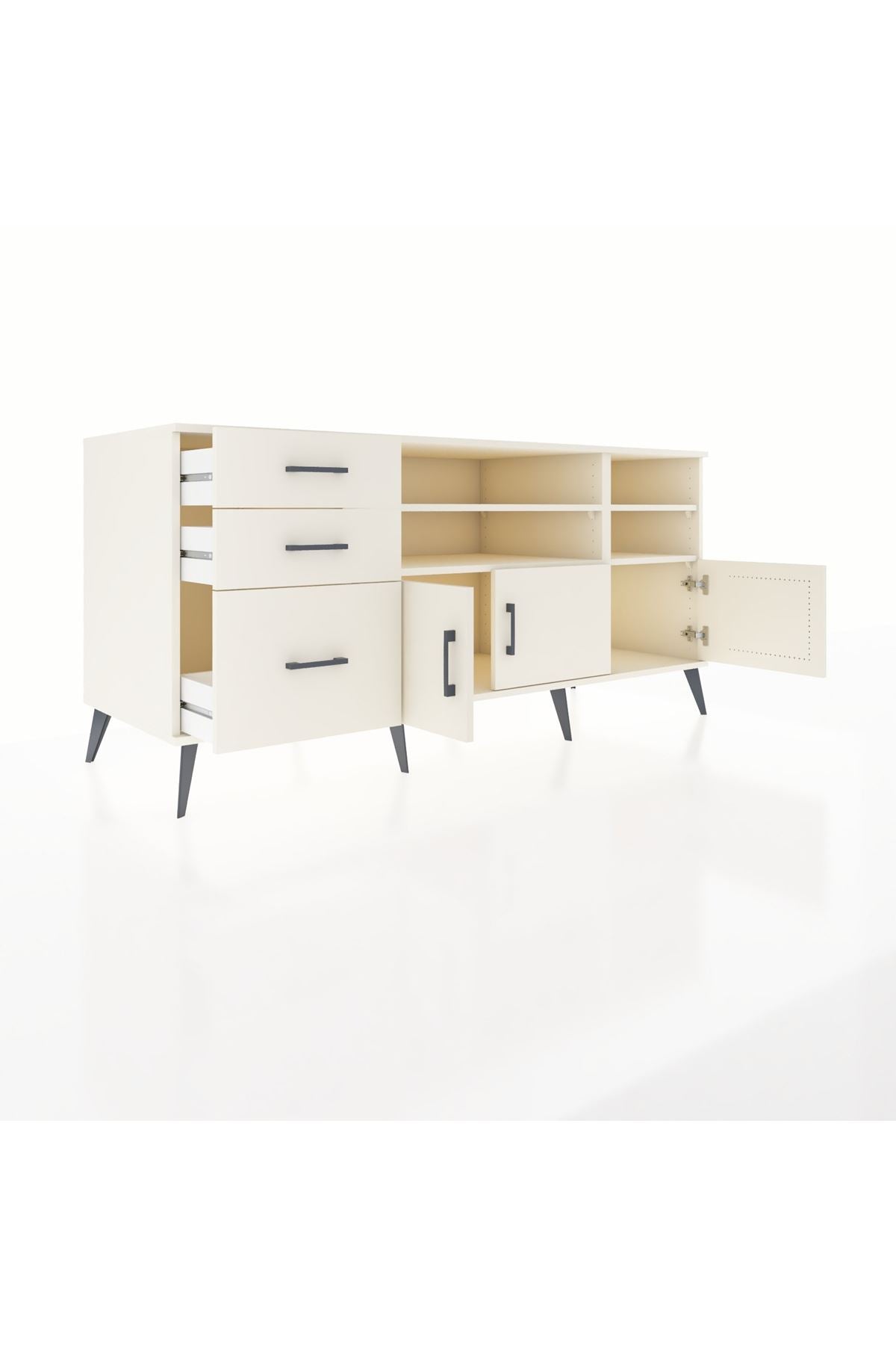 Kronos Konsol 4 Raflı 3 Çekmeceli 3 Kapaklı 176x59x83 - S610M031V04C