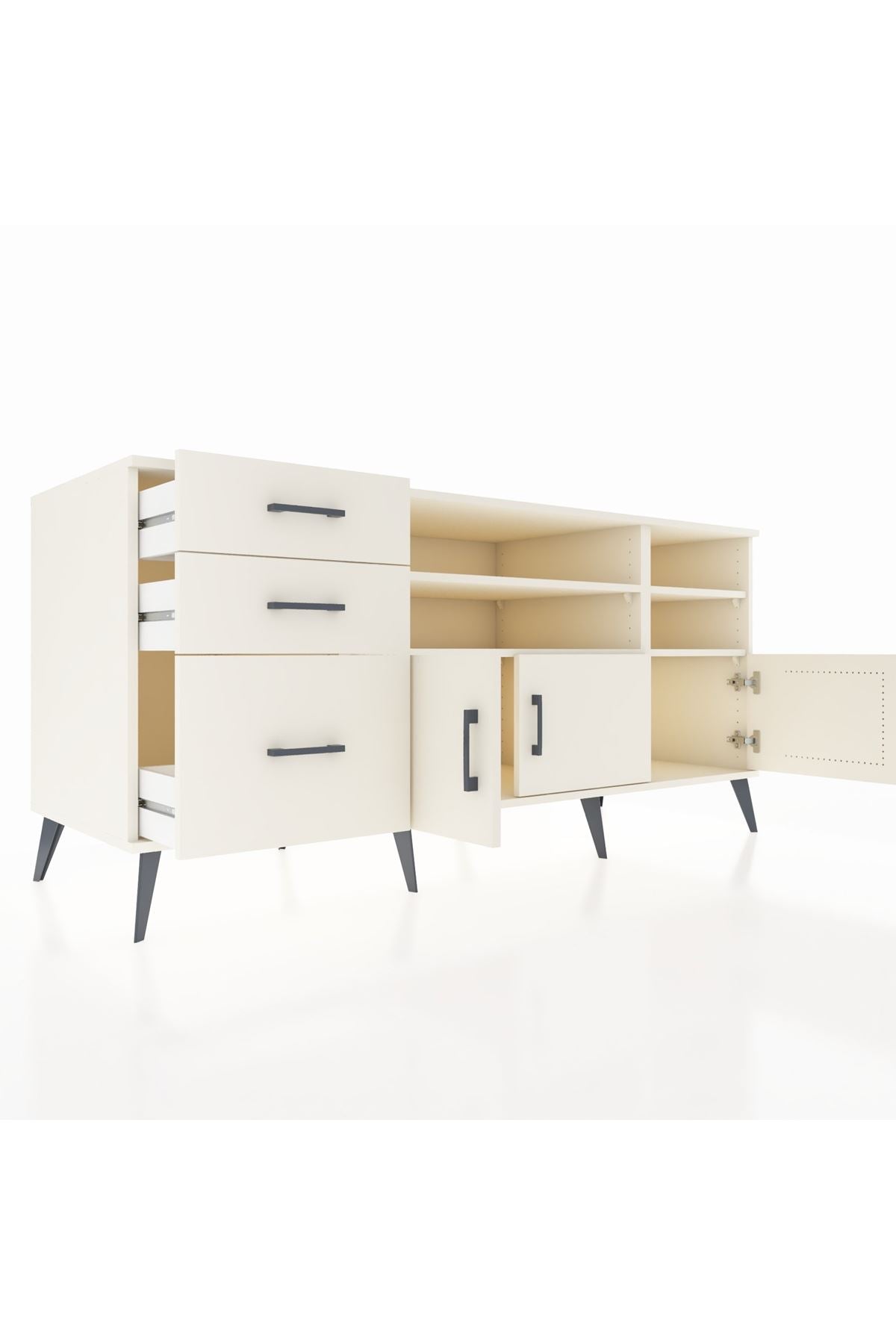 Kronos Konsol 4 Raflı 3 Çekmeceli 3 Kapaklı 176x59x83 - S610M031V04C