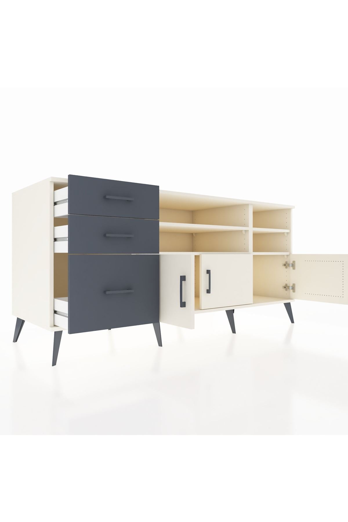 Kronos Konsol 4 Raflı 3 Çekmeceli 3 Kapaklı 176x59x83 - S610M031V05C