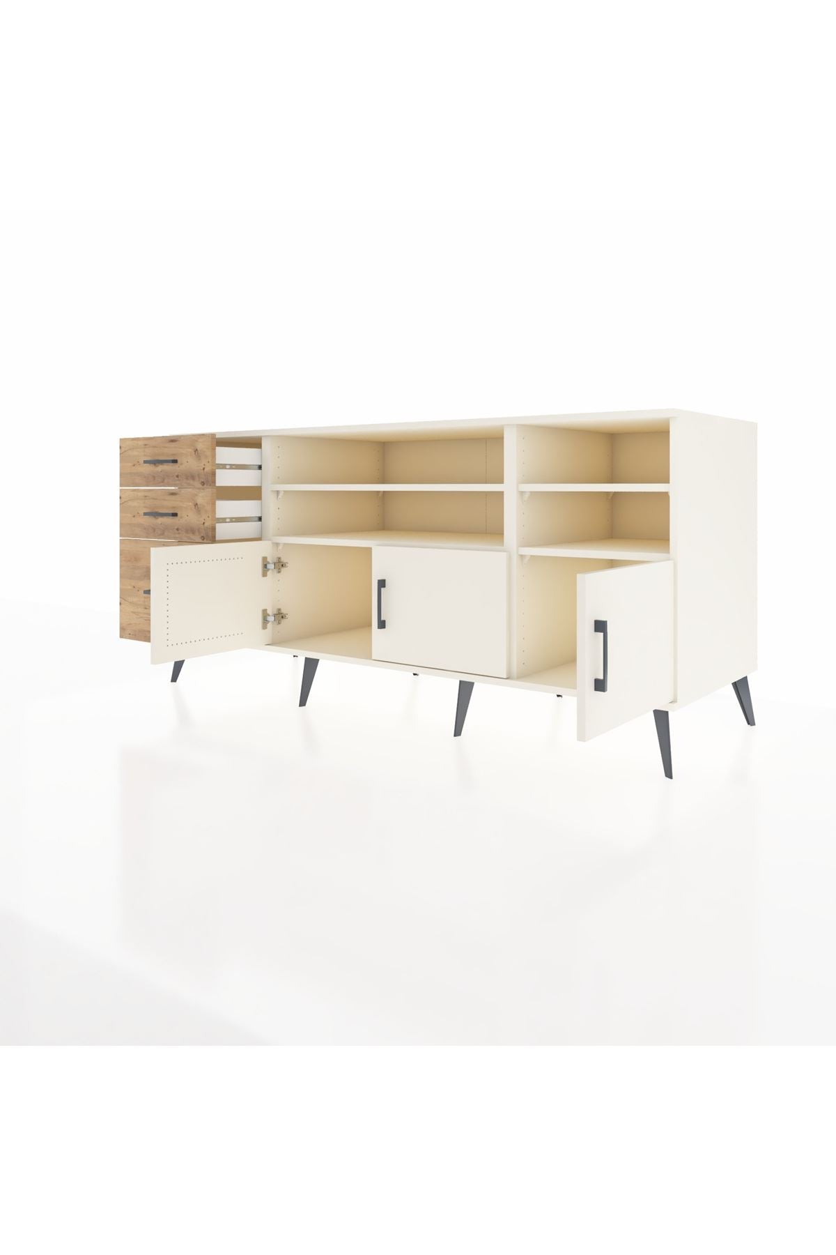 Kronos Konsol 4 Raflı 3 Çekmeceli 3 Kapaklı 176x59x83 - S610M031V06C