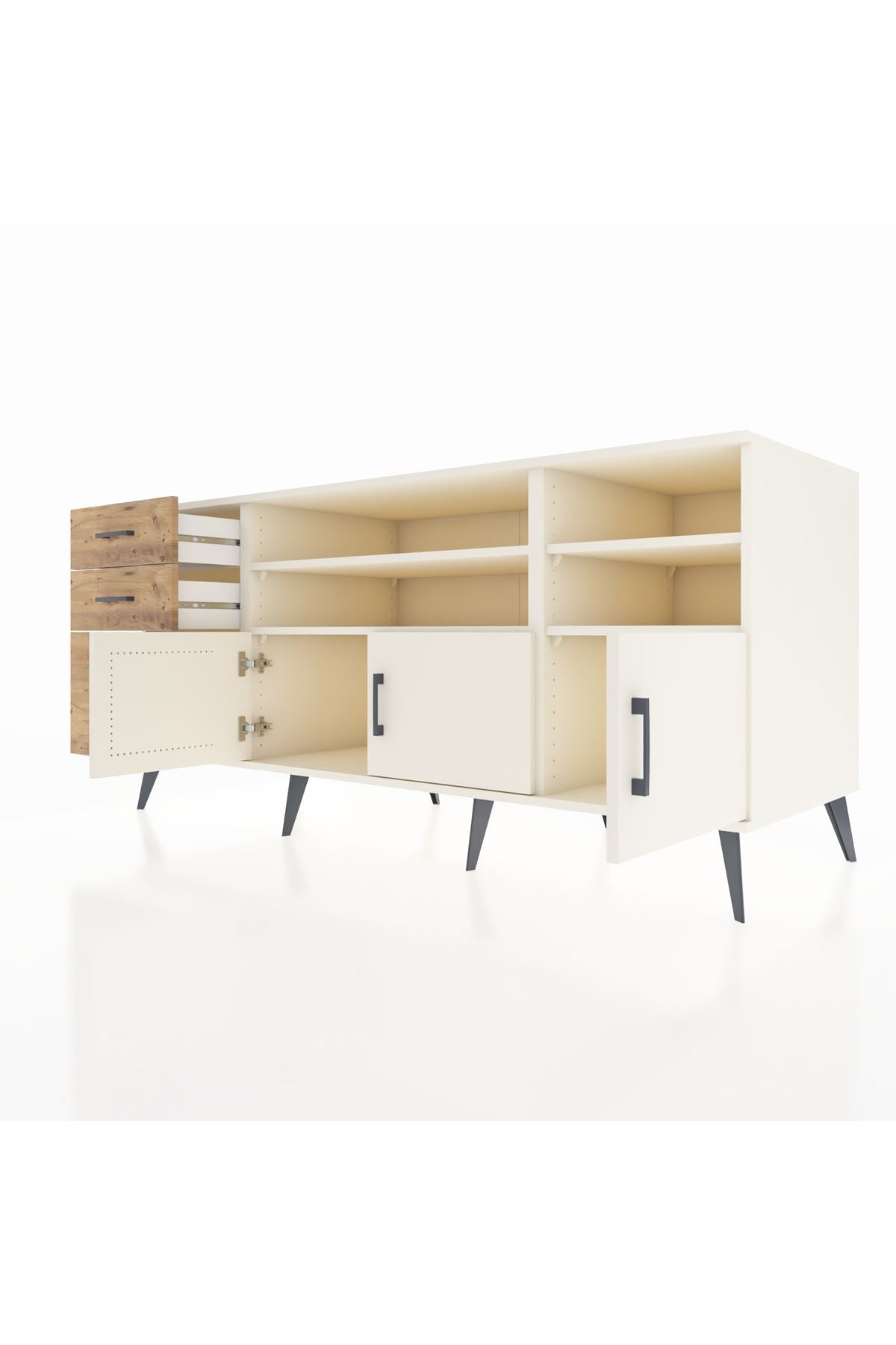 Kronos Konsol 4 Raflı 3 Çekmeceli 3 Kapaklı 176x59x83 - S610M031V06C