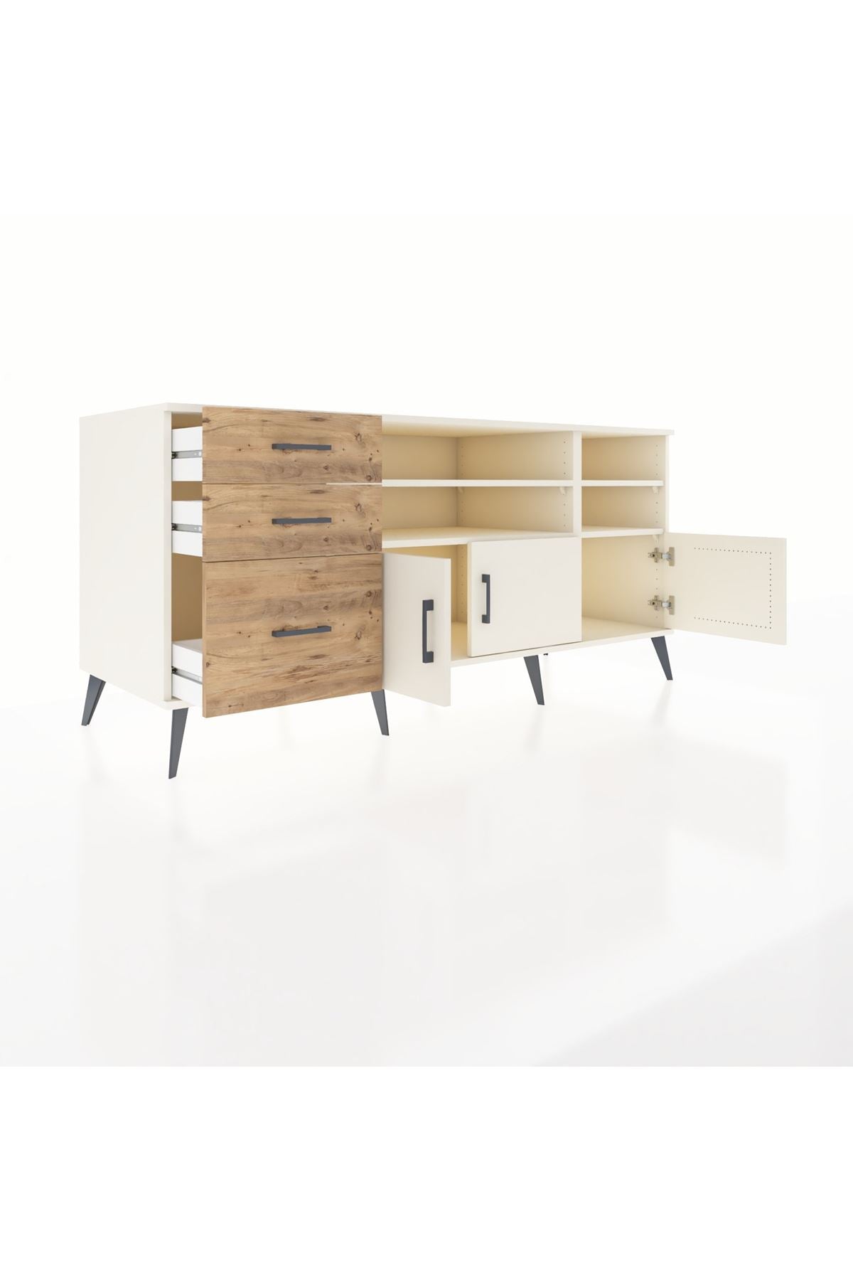 Kronos Konsol 4 Raflı 3 Çekmeceli 3 Kapaklı 176x59x83 - S610M031V06C