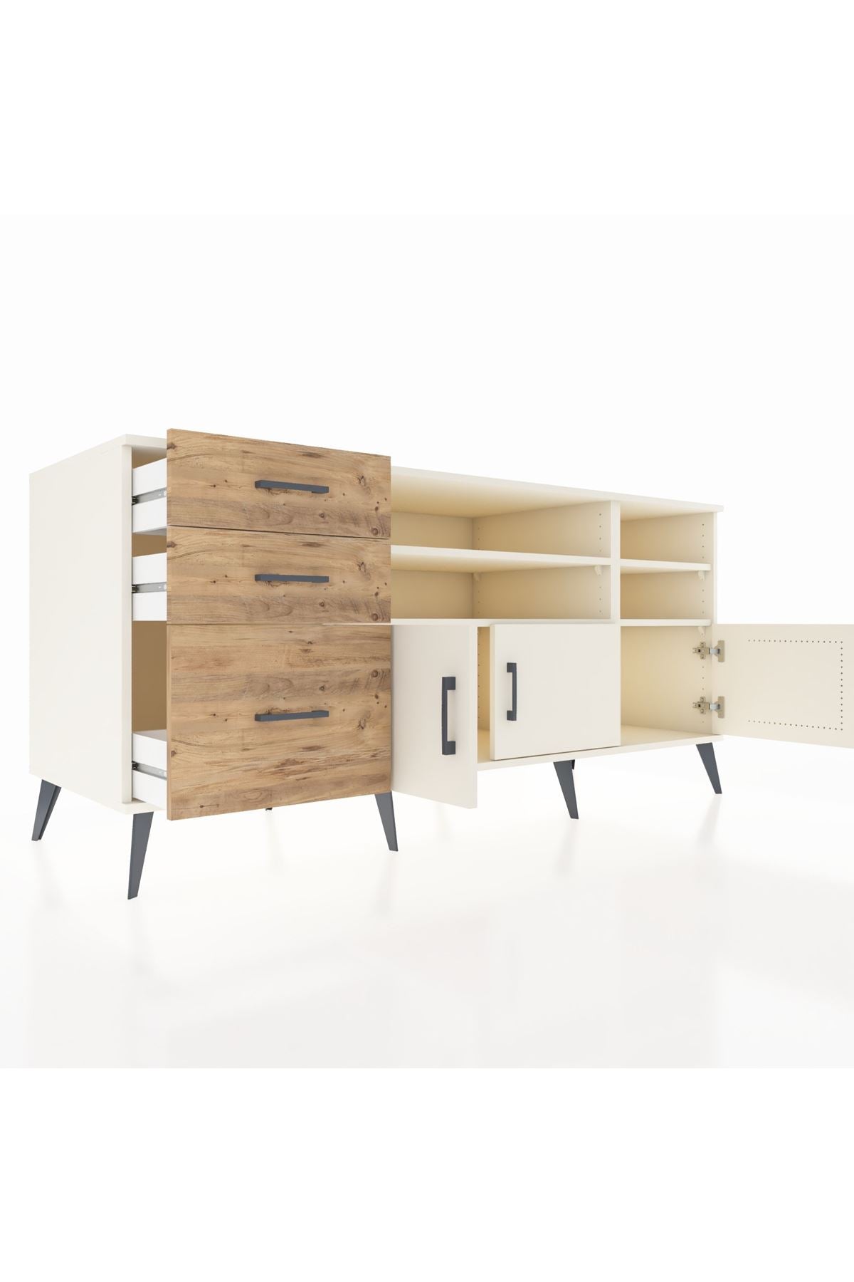 Kronos Konsol 4 Raflı 3 Çekmeceli 3 Kapaklı 176x59x83 - S610M031V06C