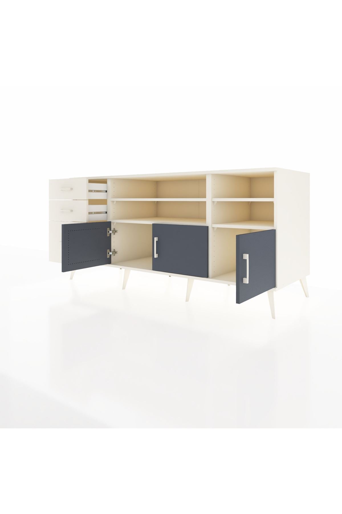 Kronos Konsol 4 Raflı 3 Çekmeceli 3 Kapaklı 176x59x83 - S610M031V07C