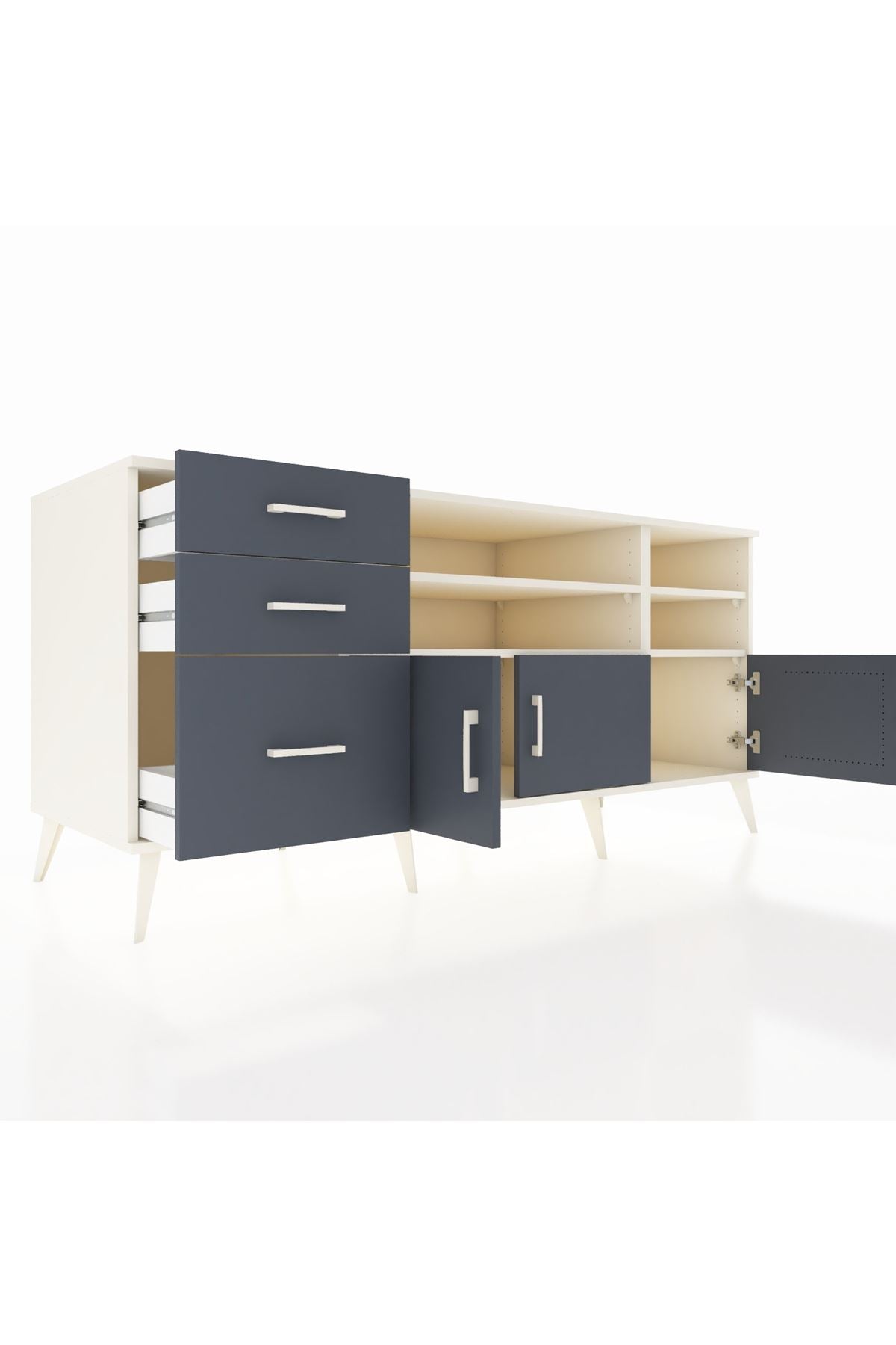 Kronos Konsol 4 Raflı 3 Çekmeceli 3 Kapaklı 176x59x83 - S610M031V08C