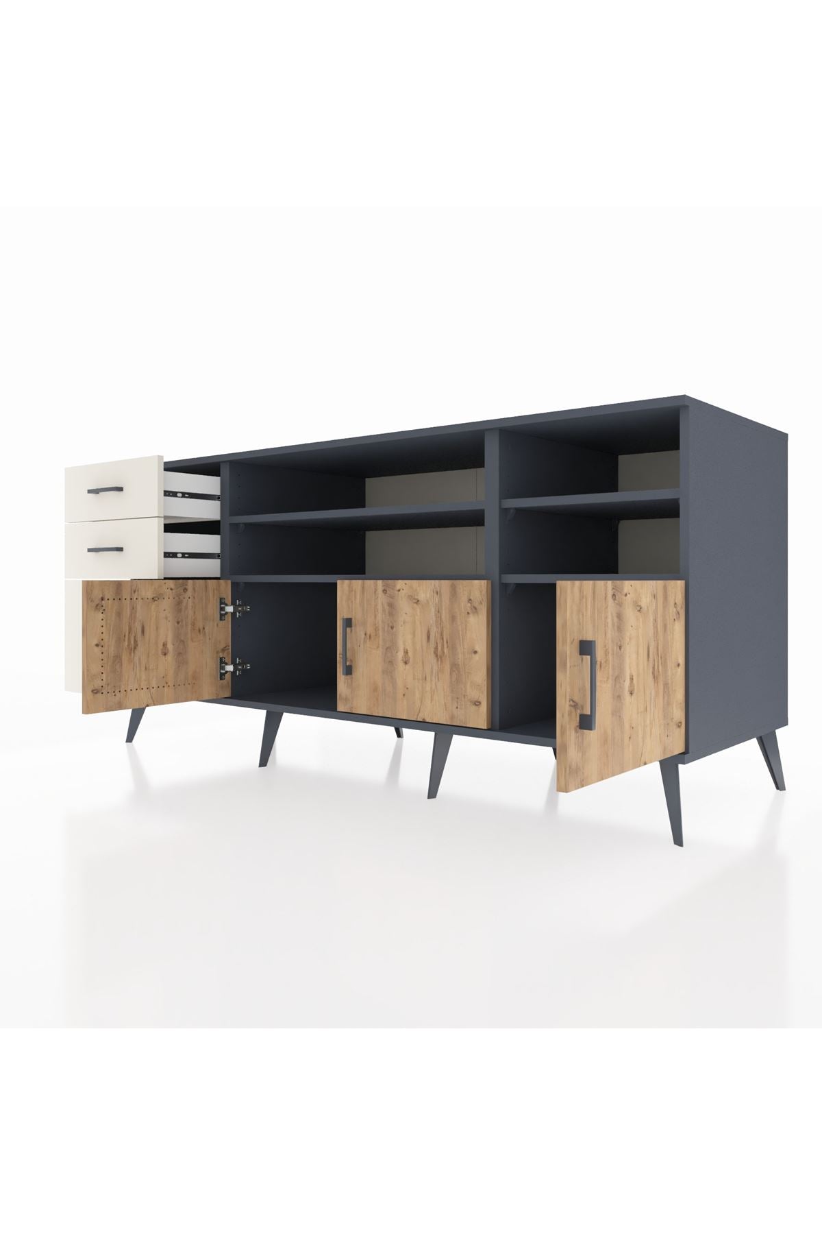 Kronos Konsol 4 Raflı 3 Çekmeceli 3 Kapaklı 176x59x83 - S610M031V10C