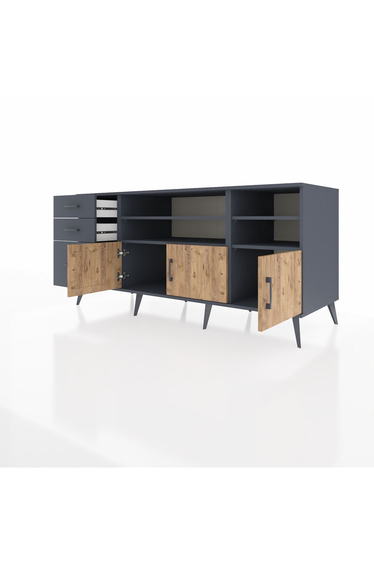 Kronos Konsol 4 Raflı 3 Çekmeceli 3 Kapaklı 176x59x83 - S610M031V11C