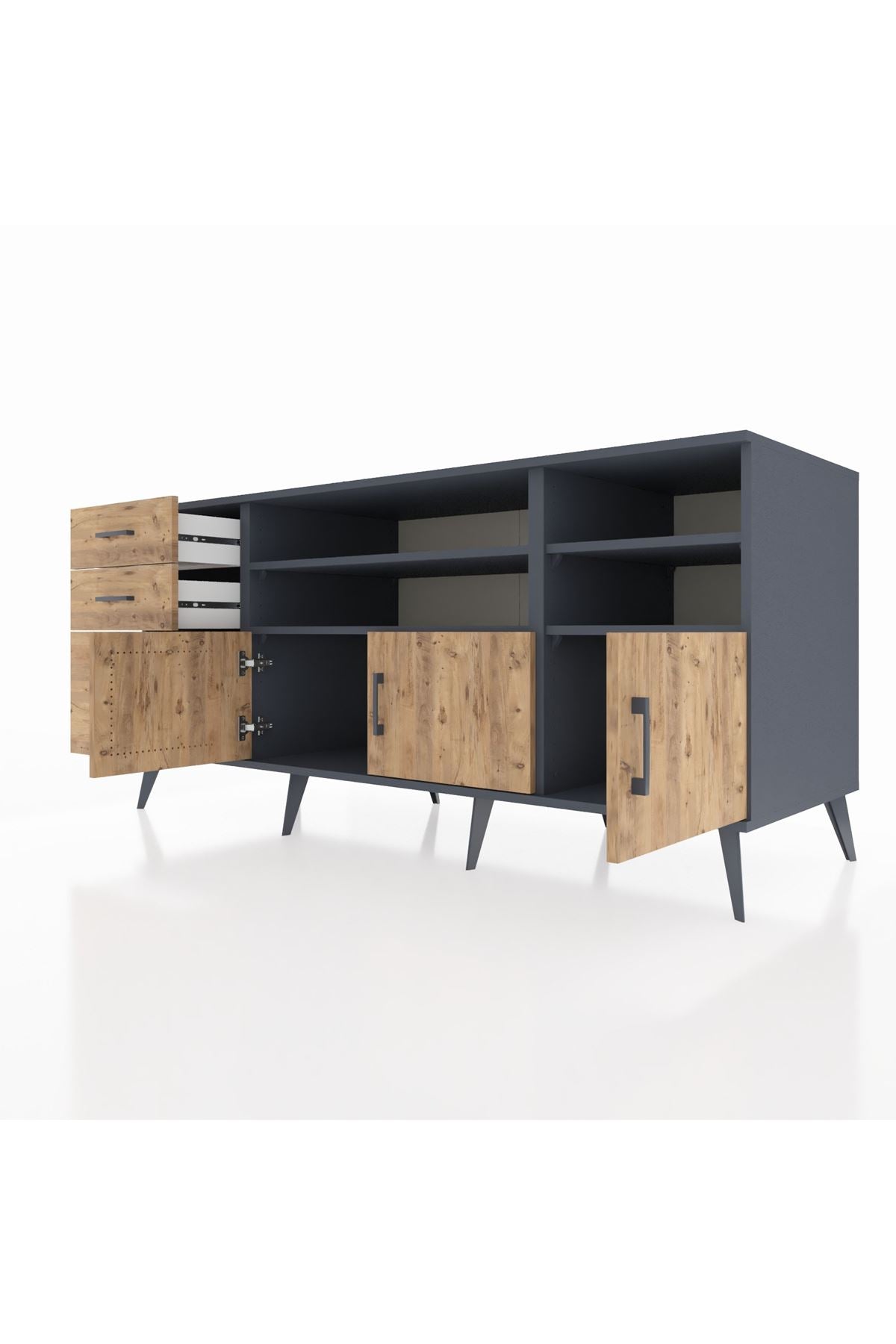 Kronos Konsol 4 Raflı 3 Çekmeceli 3 Kapaklı 176x59x83 - S610M031V12C