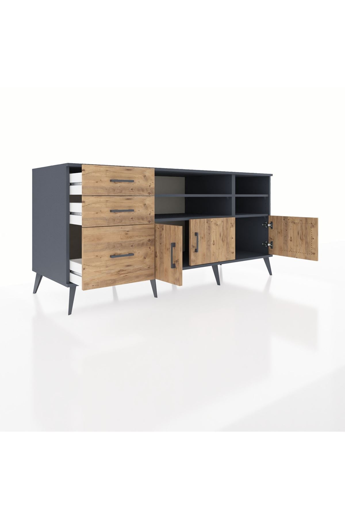 Kronos Konsol 4 Raflı 3 Çekmeceli 3 Kapaklı 176x59x83 - S610M031V12C