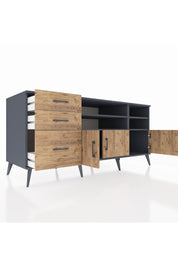 Kronos Konsol 4 Raflı 3 Çekmeceli 3 Kapaklı 176x59x83 - S610M031V12C