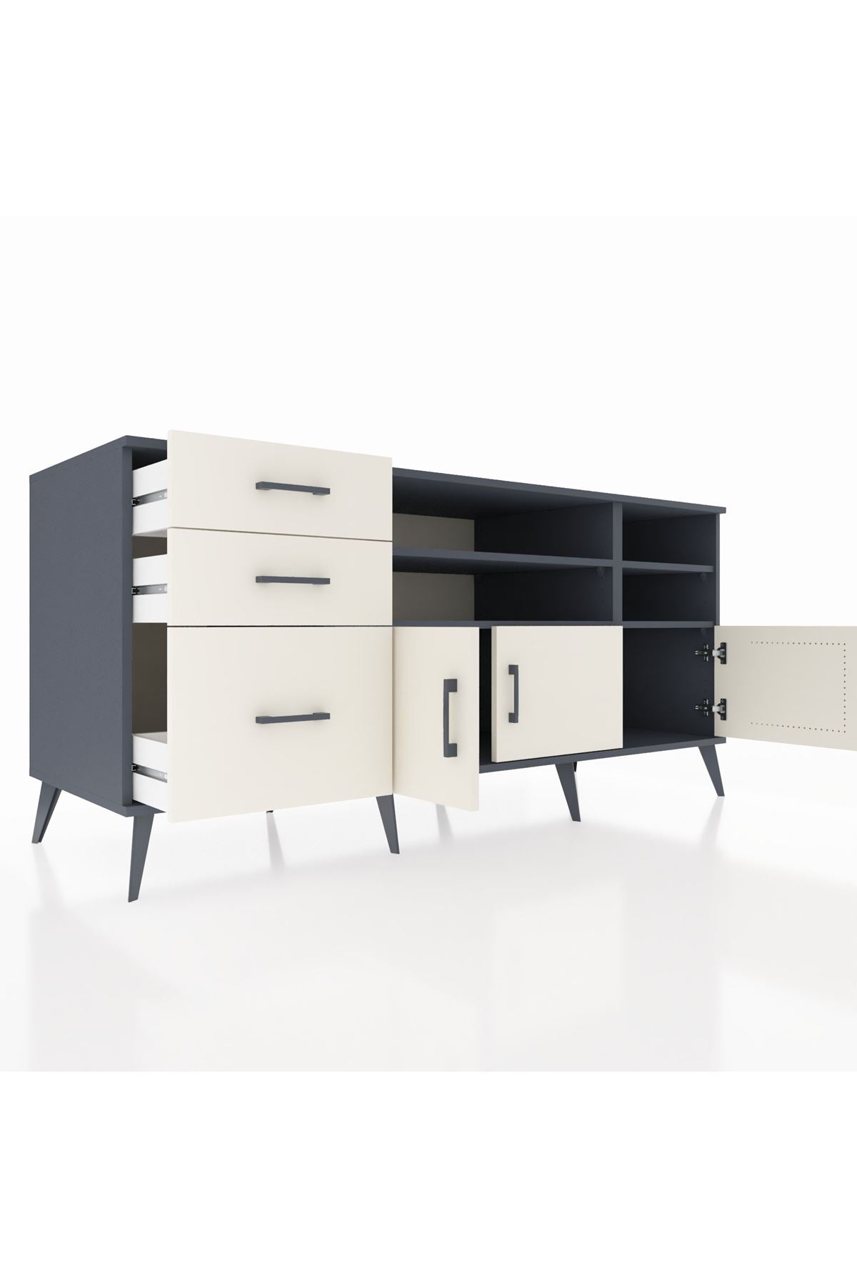 Kronos Konsol 4 Raflı 3 Çekmeceli 3 Kapaklı 176x59x83 - S610M031V13C