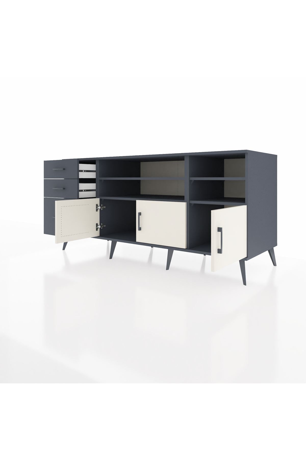 Kronos Konsol 4 Raflı 3 Çekmeceli 3 Kapaklı 176x59x83 - S610M031V14C