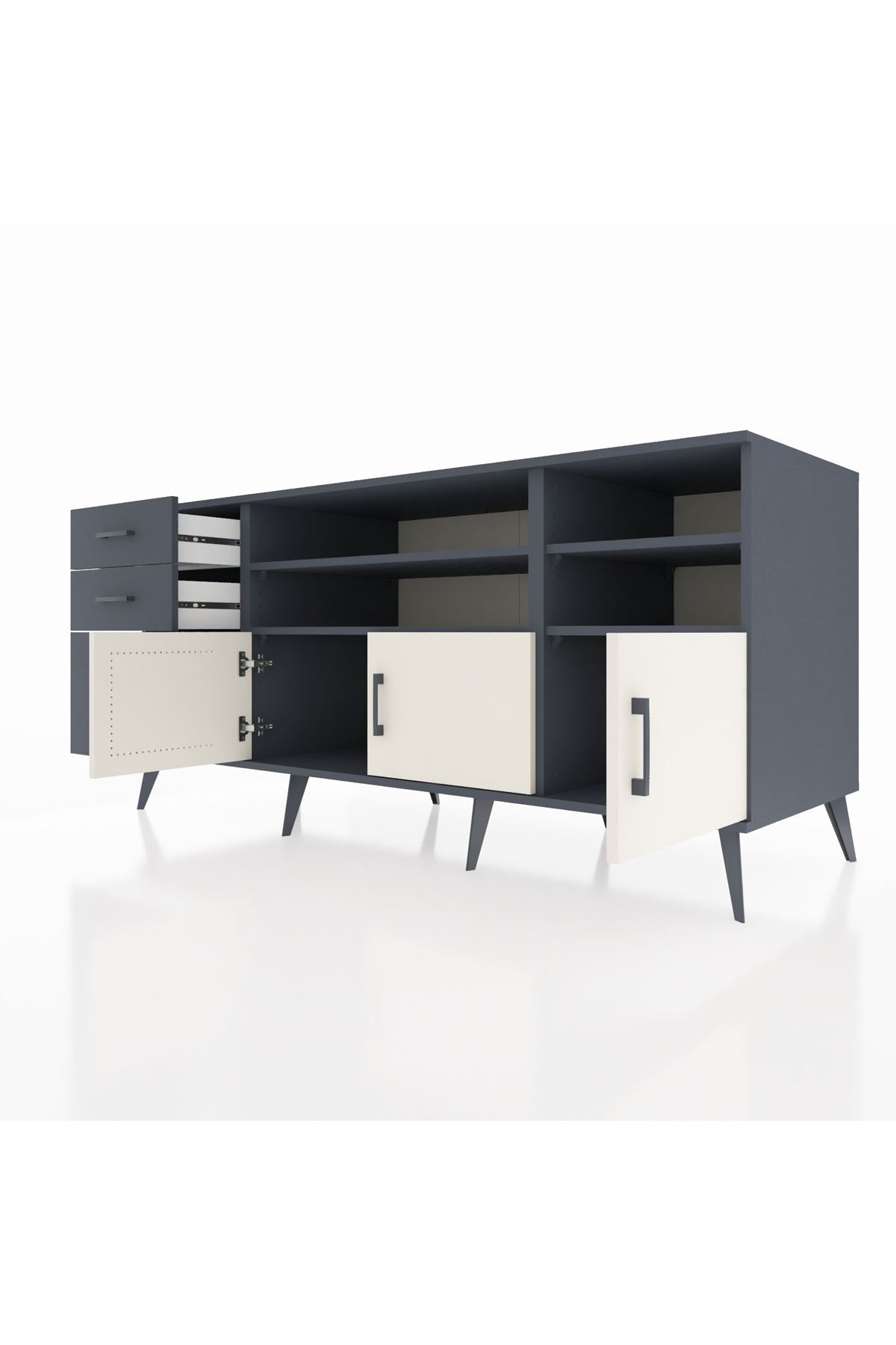 Kronos Konsol 4 Raflı 3 Çekmeceli 3 Kapaklı 176x59x83 - S610M031V14C