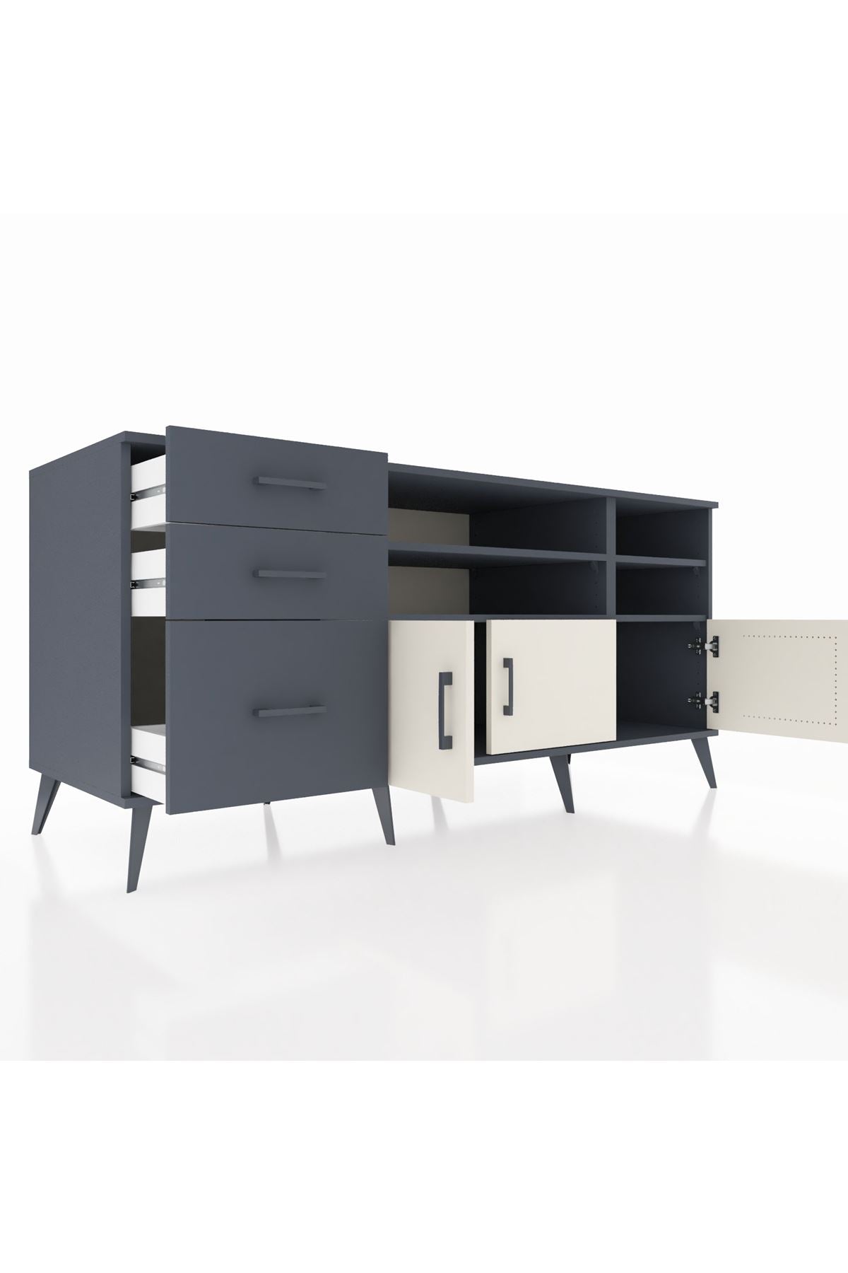 Kronos Konsol 4 Raflı 3 Çekmeceli 3 Kapaklı 176x59x83 - S610M031V14C