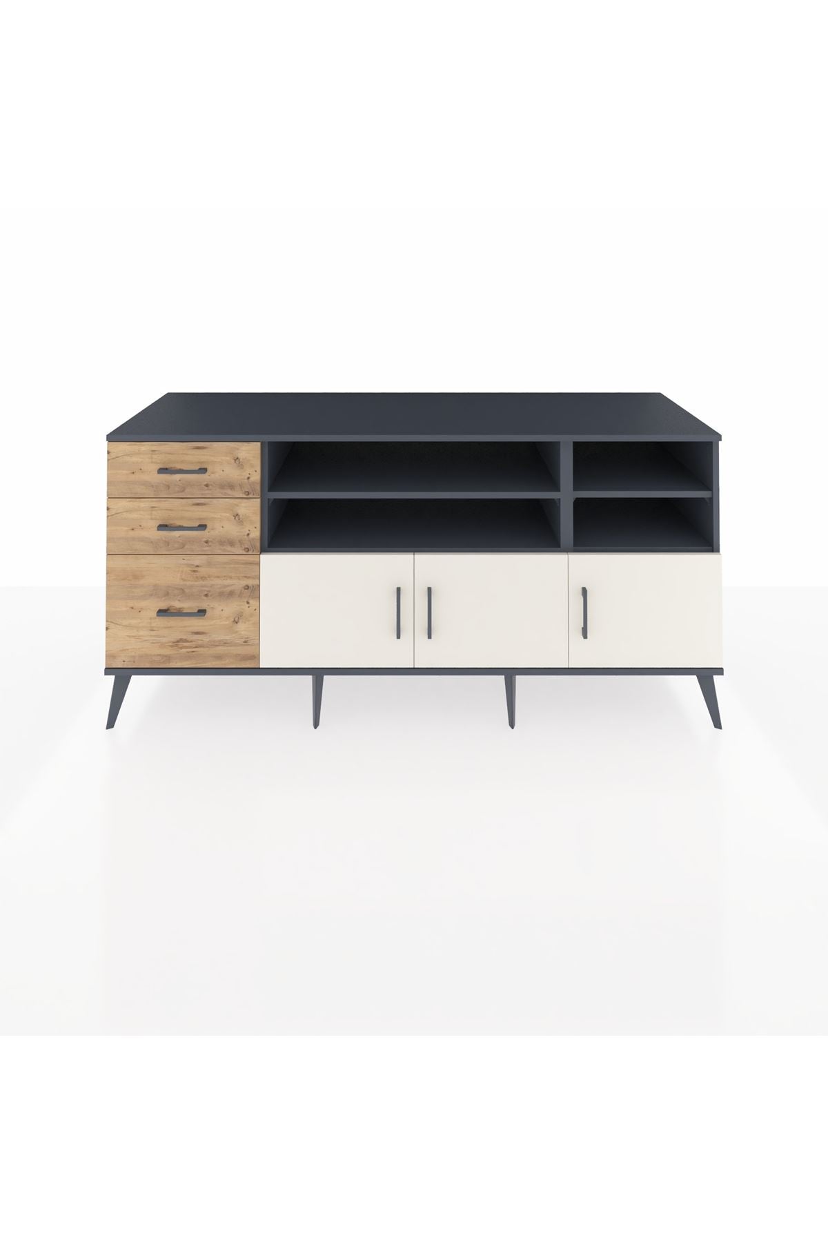 Kronos Konsol 4 Raflı 3 Çekmeceli 3 Kapaklı 176x59x83 - S610M031V15C