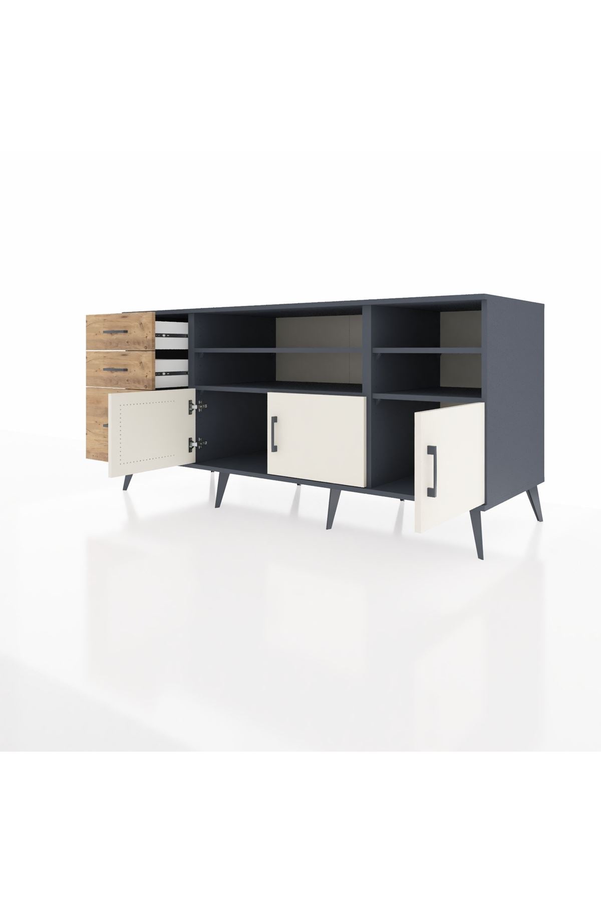 Kronos Konsol 4 Raflı 3 Çekmeceli 3 Kapaklı 176x59x83 - S610M031V15C