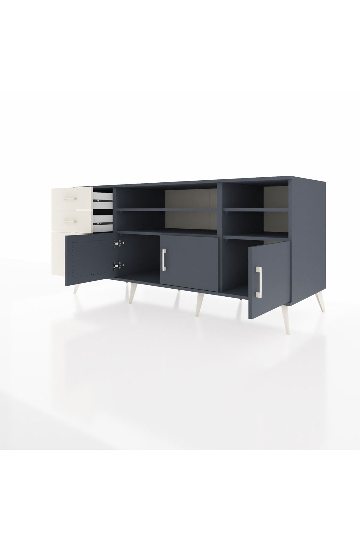 Kronos Konsol 4 Raflı 3 Çekmeceli 3 Kapaklı 176x59x83 - S610M031V16C