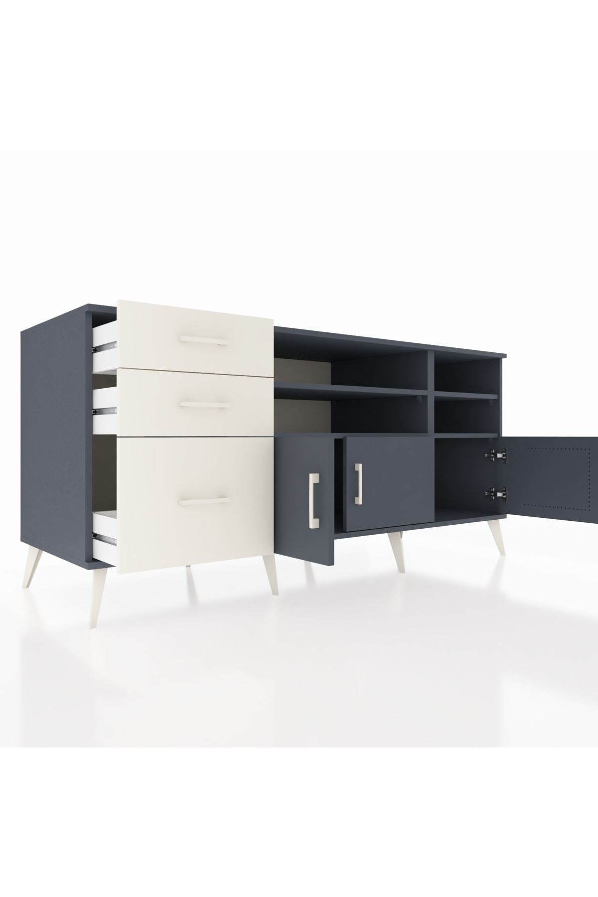 Kronos Konsol 4 Raflı 3 Çekmeceli 3 Kapaklı 176x59x83 - S610M031V16C