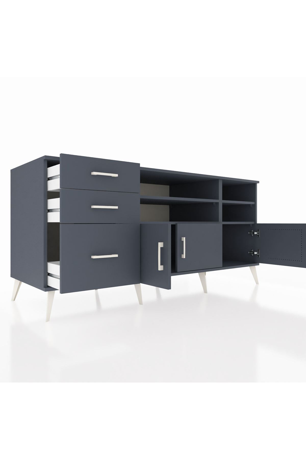 Kronos Konsol 4 Raflı 3 Çekmeceli 3 Kapaklı 176x59x83 - S610M031V17C