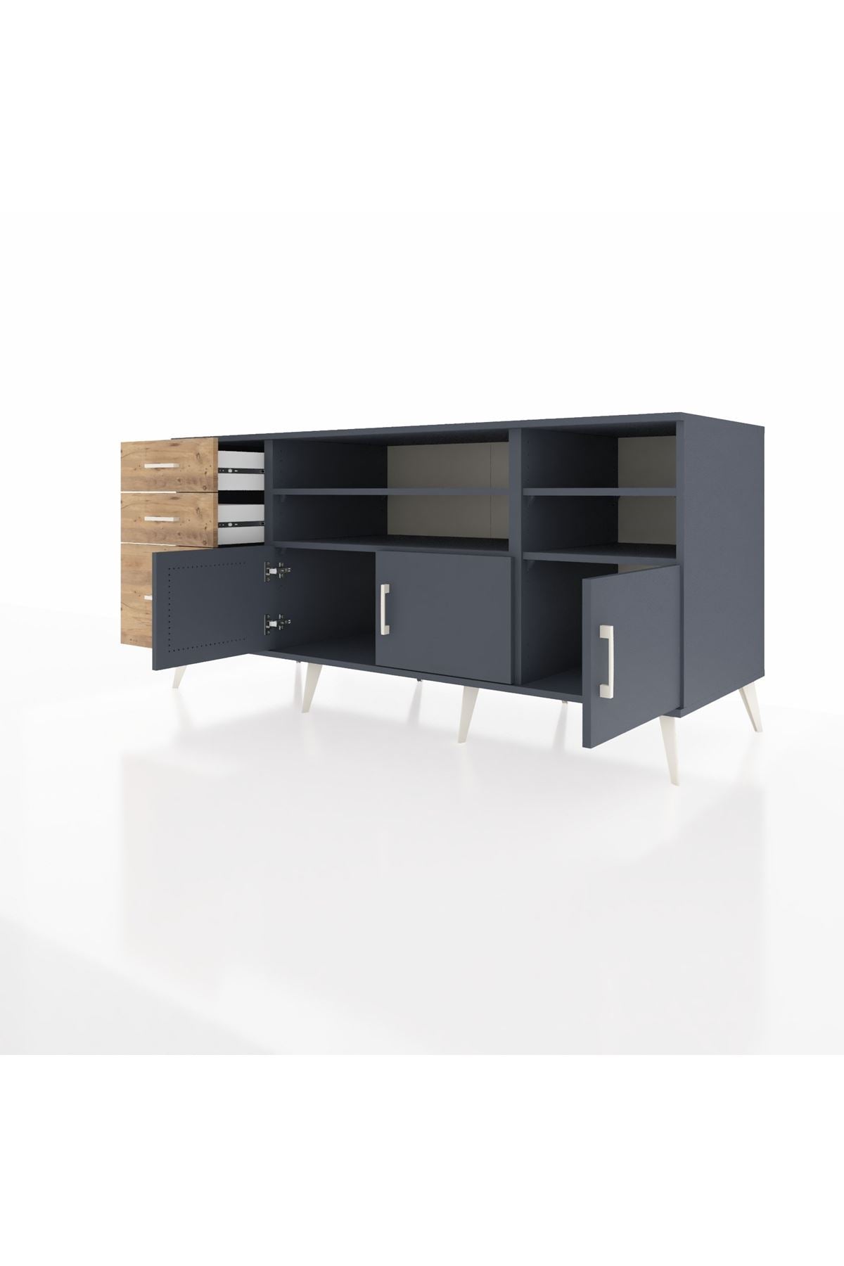 Kronos Konsol 4 Raflı 3 Çekmeceli 3 Kapaklı 176x59x83 - S610M031V18C