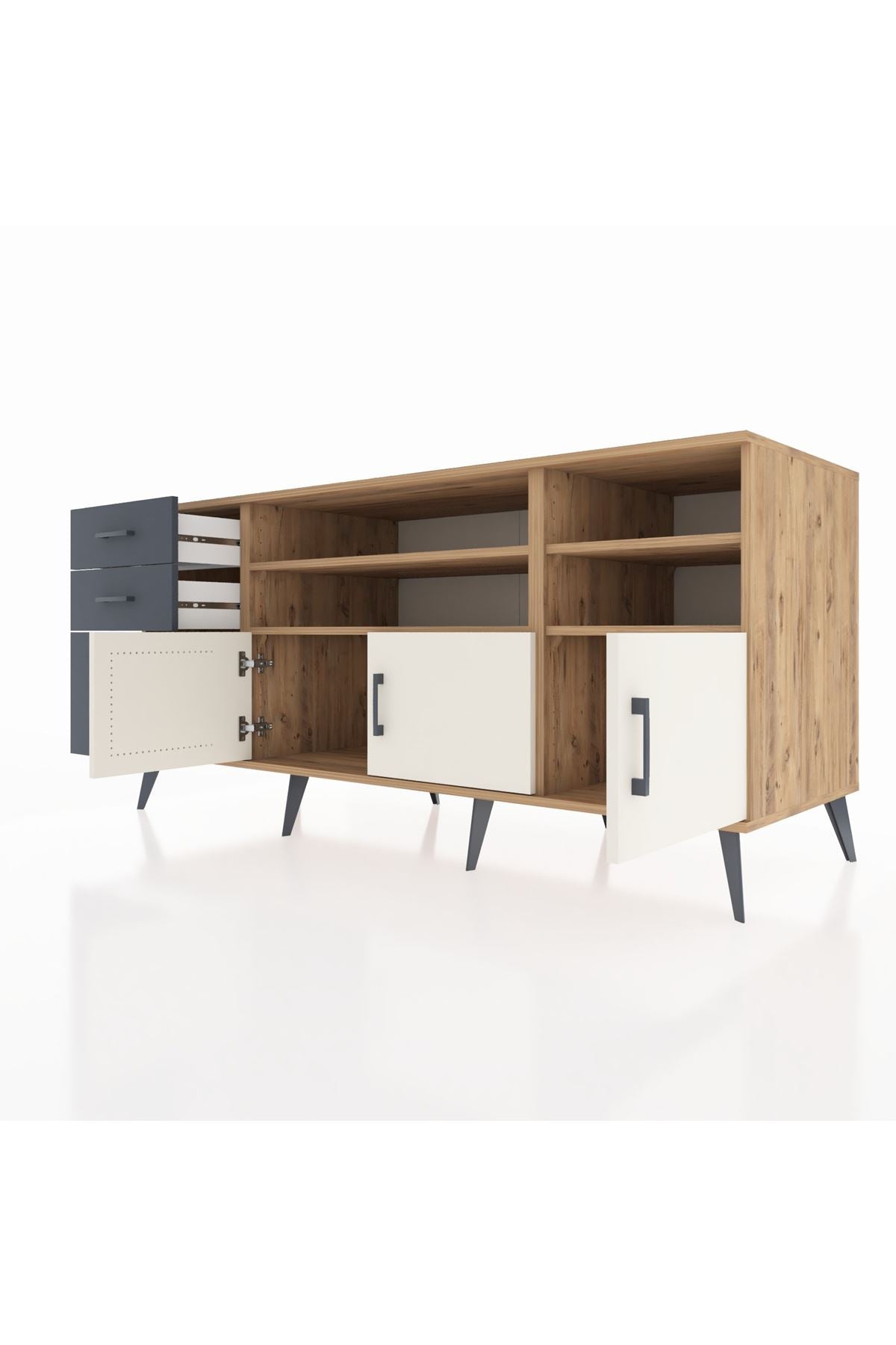 Kronos Konsol 4 Raflı 3 Çekmeceli 3 Kapaklı 176x59x83 - S610M031V23C