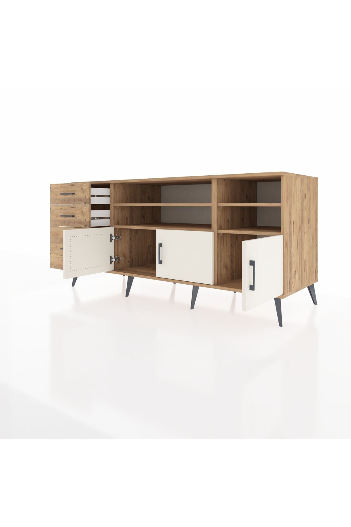 Kronos Konsol 4 Raflı 3 Çekmeceli 3 Kapaklı 176x59x83 - S610M031V24C