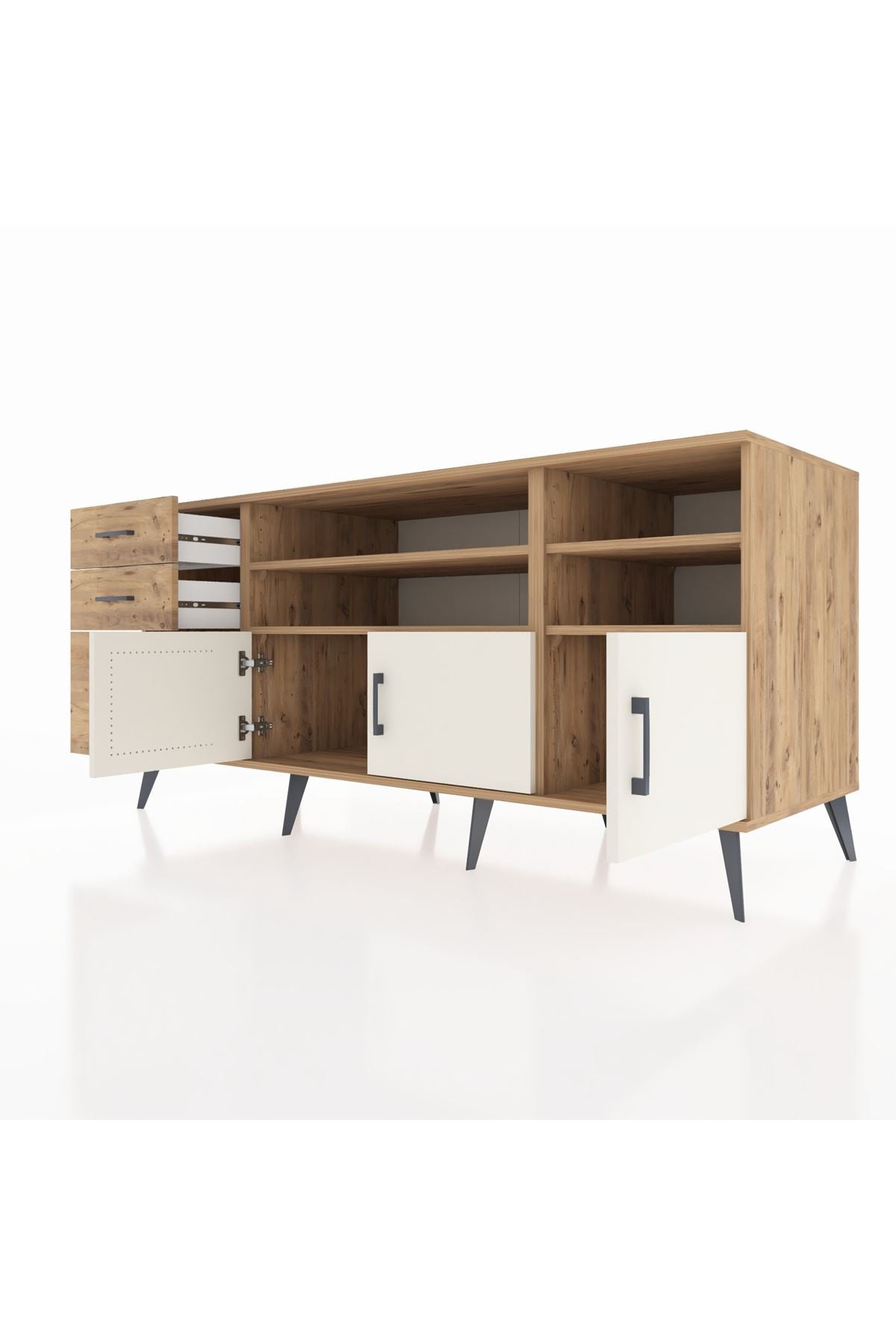 Kronos Konsol 4 Raflı 3 Çekmeceli 3 Kapaklı 176x59x83 - S610M031V24C