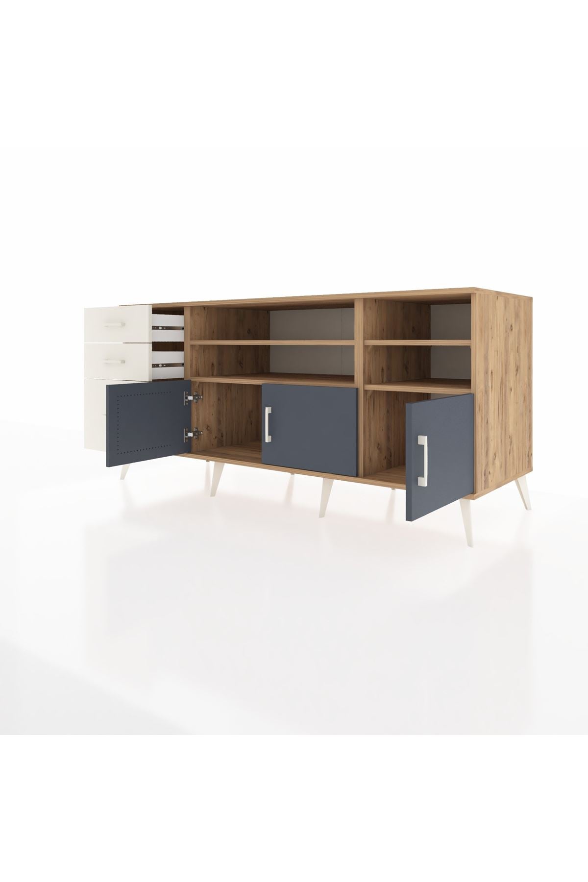 Kronos Konsol 4 Raflı 3 Çekmeceli 3 Kapaklı 176x59x83 - S610M031V25C