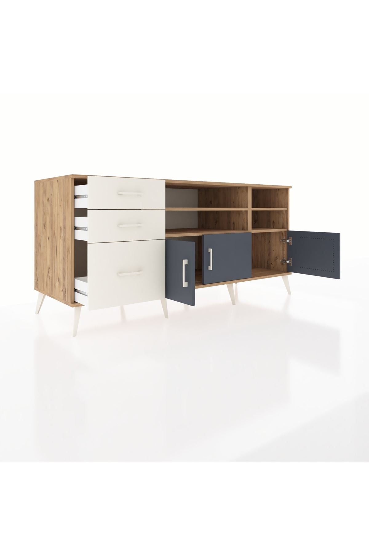 Kronos Konsol 4 Raflı 3 Çekmeceli 3 Kapaklı 176x59x83 - S610M031V25C