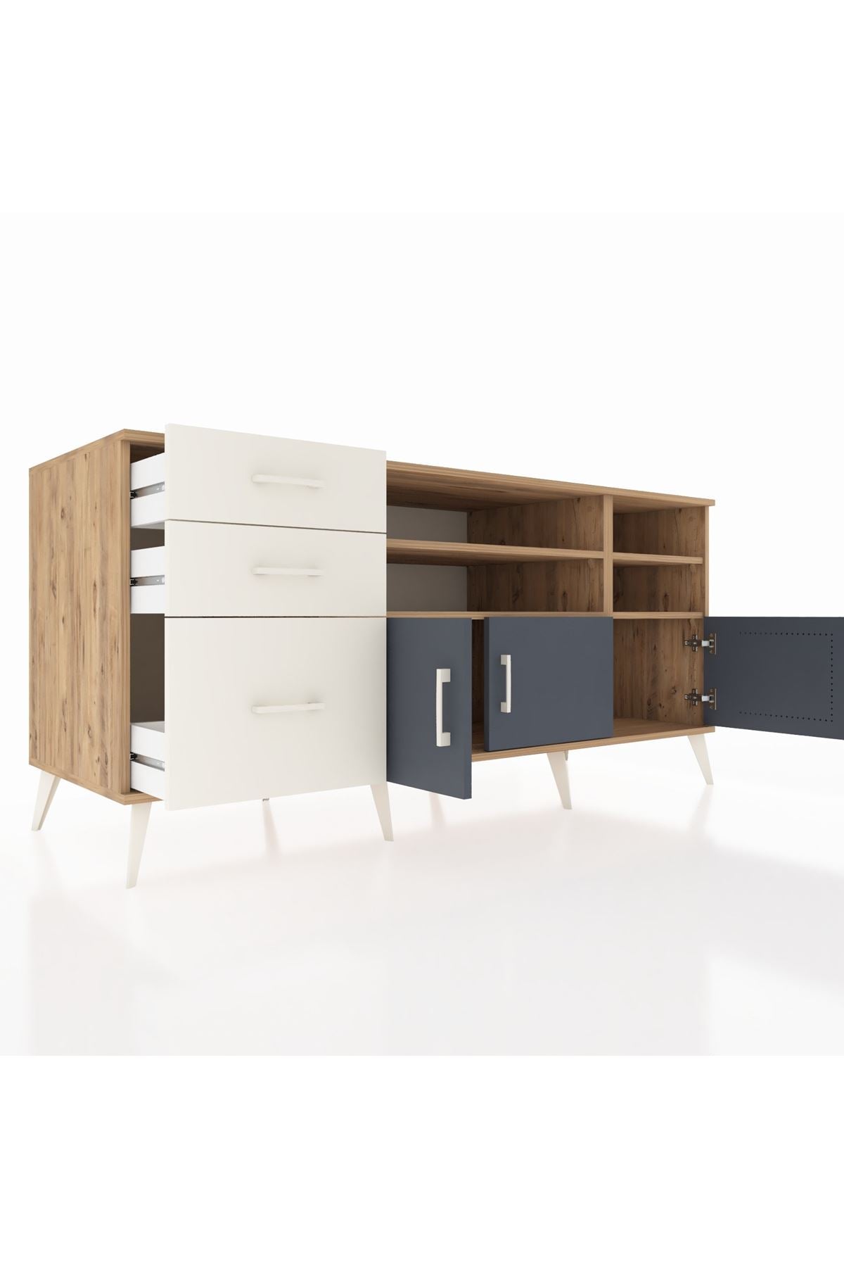 Kronos Konsol 4 Raflı 3 Çekmeceli 3 Kapaklı 176x59x83 - S610M031V25C