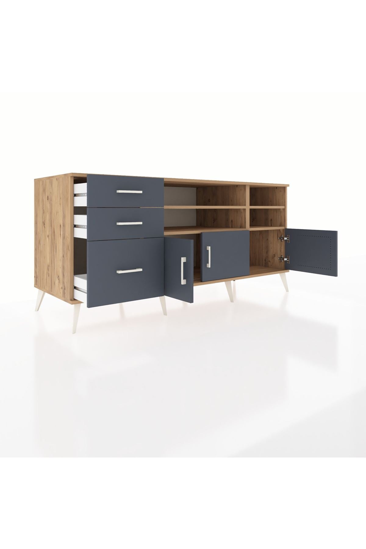 Kronos Konsol 4 Raflı 3 Çekmeceli 3 Kapaklı 176x59x83 - S610M031V26C