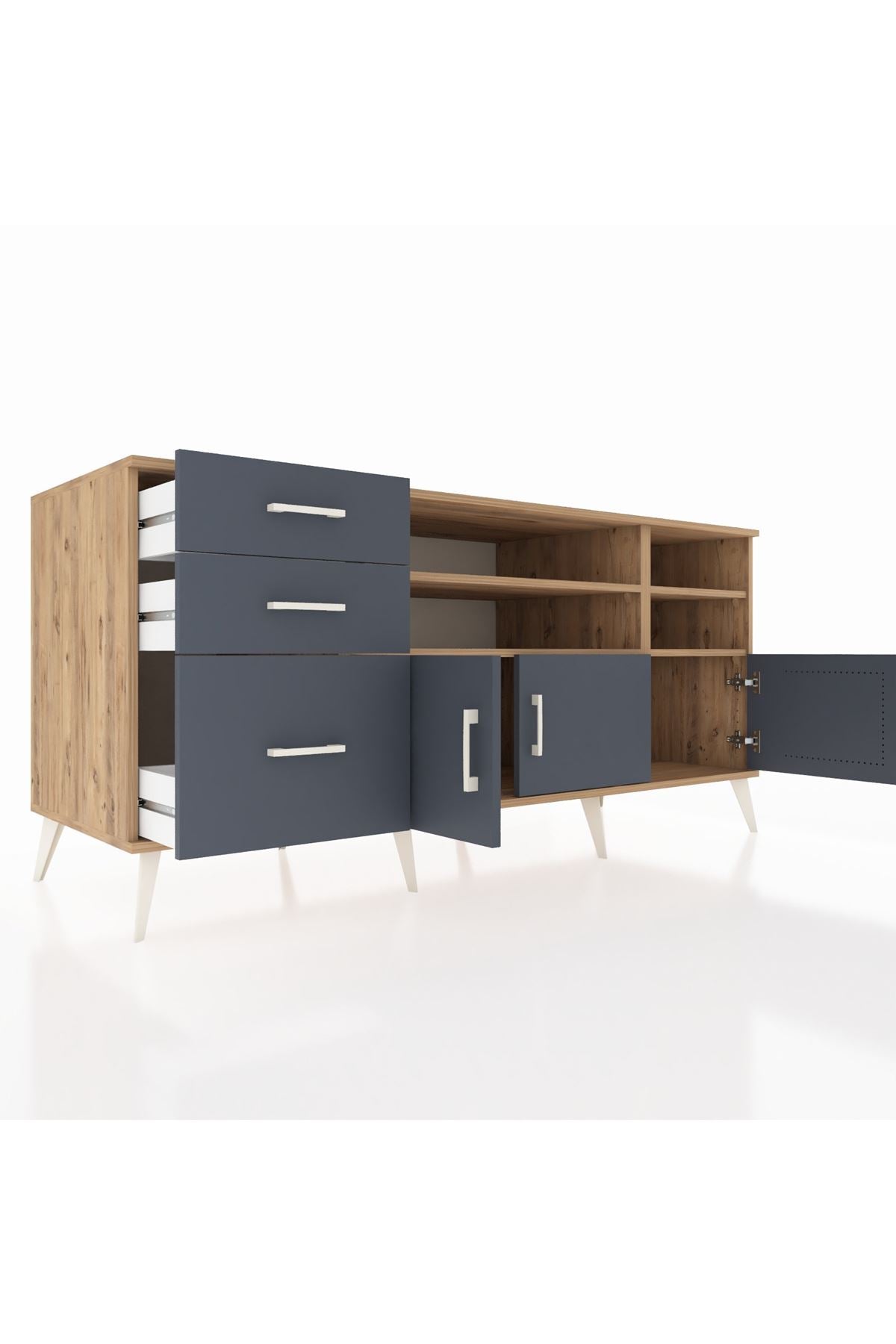 Kronos Konsol 4 Raflı 3 Çekmeceli 3 Kapaklı 176x59x83 - S610M031V26C