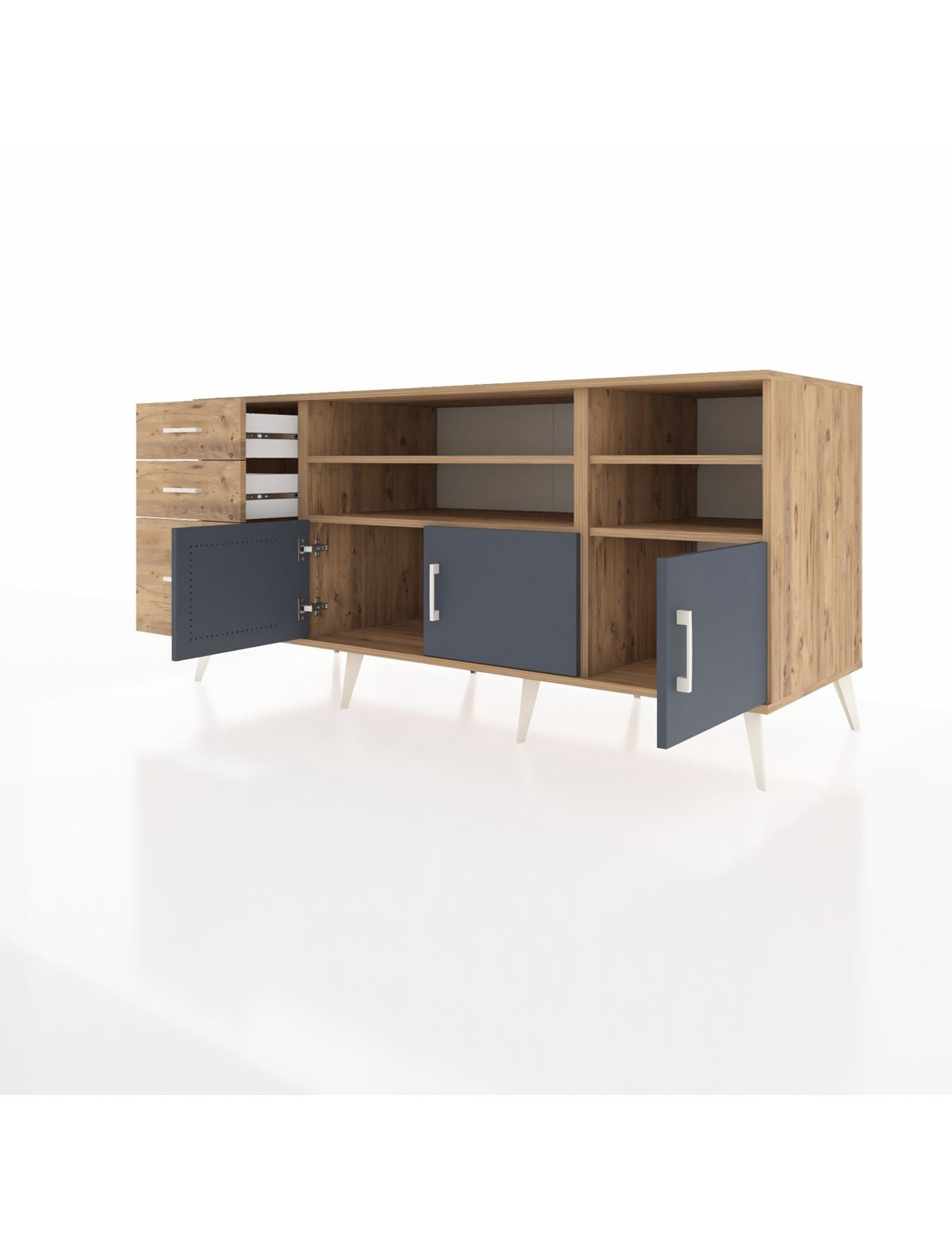 Kronos Konsol 4 Raflı 3 Çekmeceli 3 Kapaklı 176x59x83 - S610M031V27C