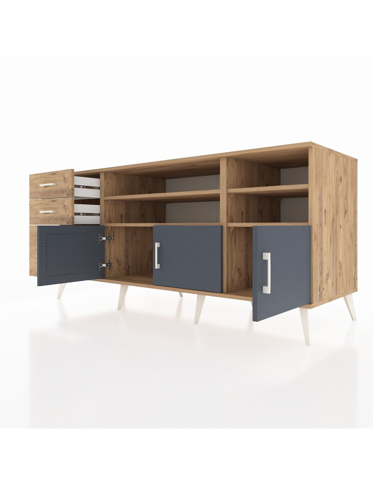 Kronos Konsol 4 Raflı 3 Çekmeceli 3 Kapaklı 176x59x83 - S610M031V27C