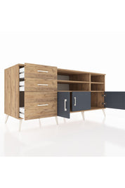 Kronos Konsol 4 Raflı 3 Çekmeceli 3 Kapaklı 176x59x83 - S610M031V27C