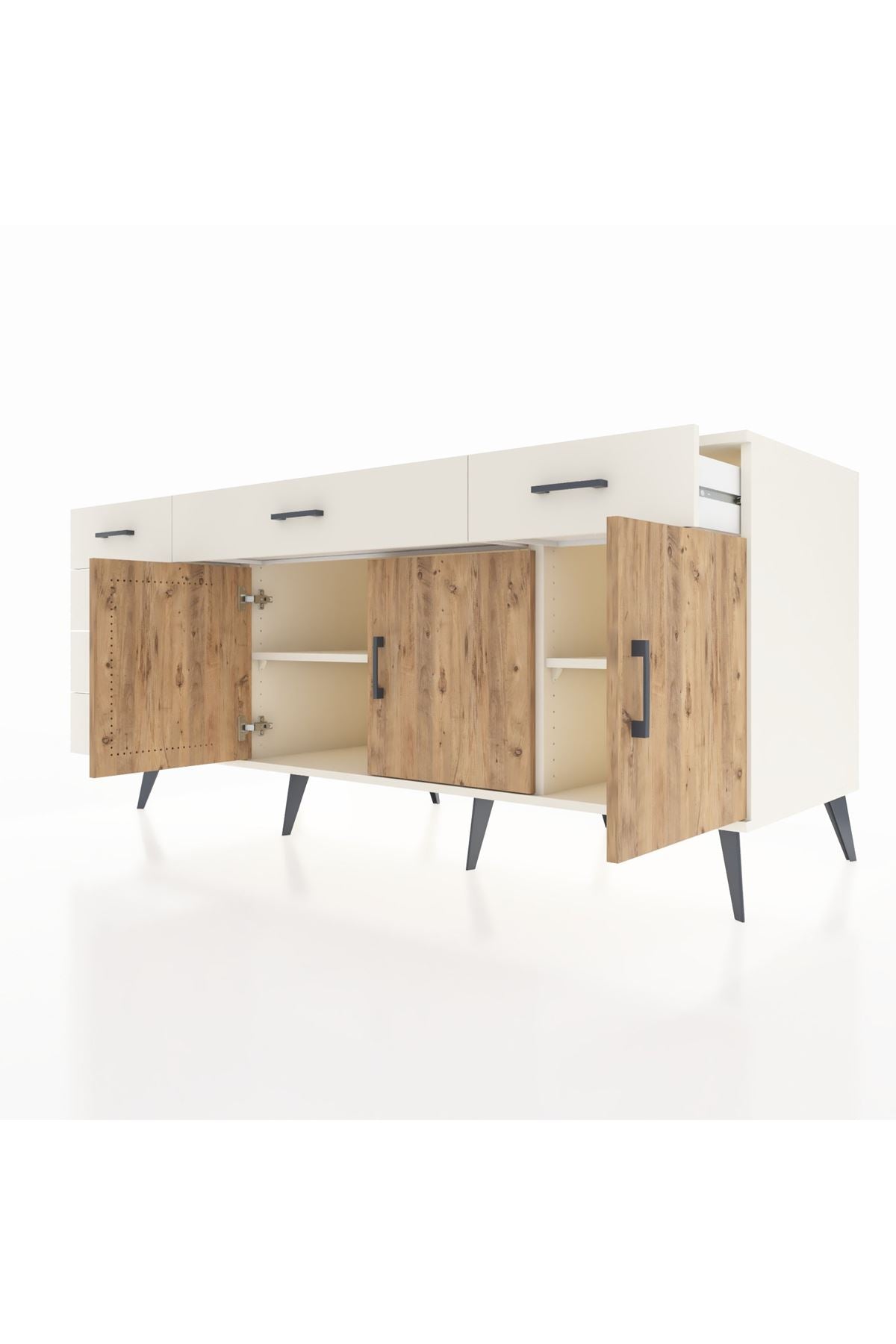 Kronos Konsol 2 Raflı 6 Çekmeceli 3 Kapaklı 176x59x83 - S610M032V01C