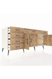 Kronos Konsol 2 Raflı 6 Çekmeceli 3 Kapaklı 176x59x83 - S610M032V03C