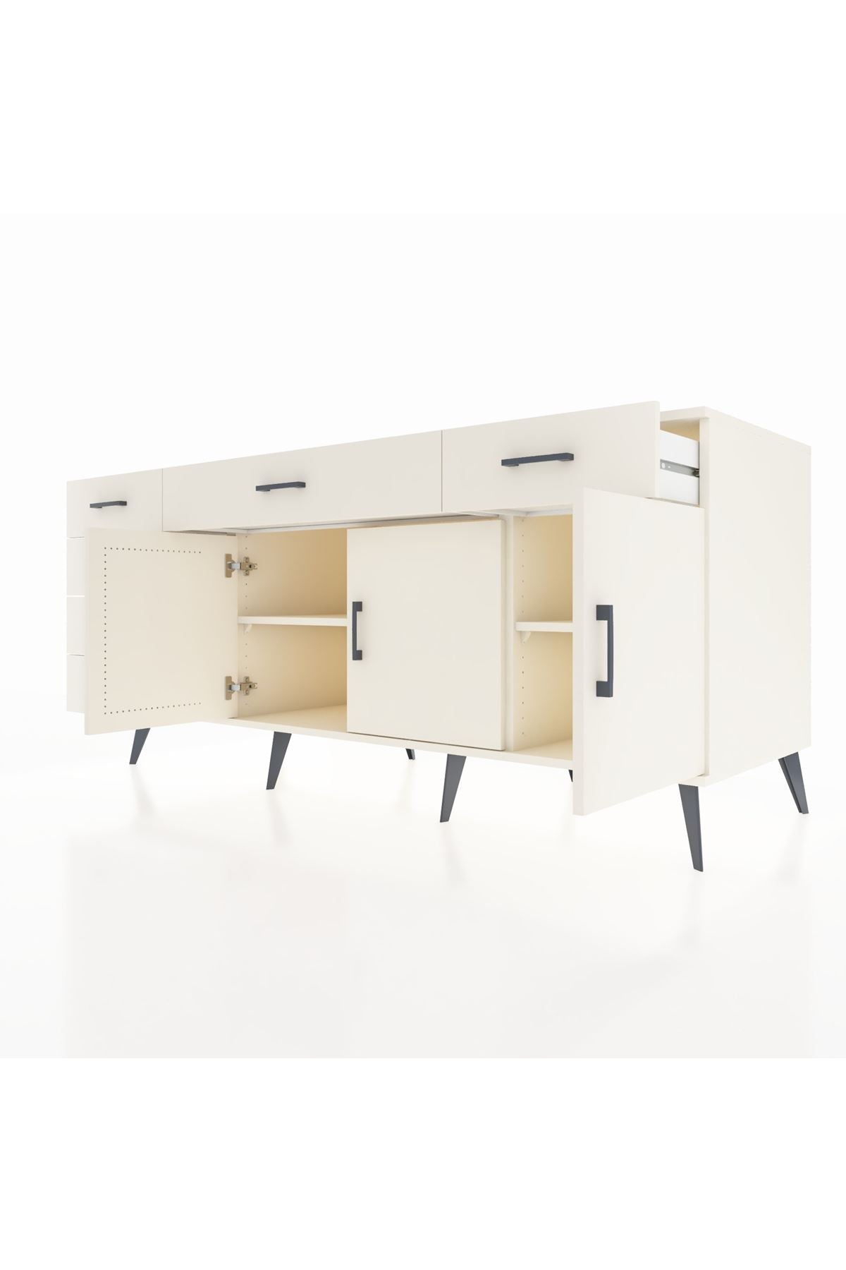 Kronos Konsol 2 Raflı 6 Çekmeceli 3 Kapaklı 176x59x83 - S610M032V04C