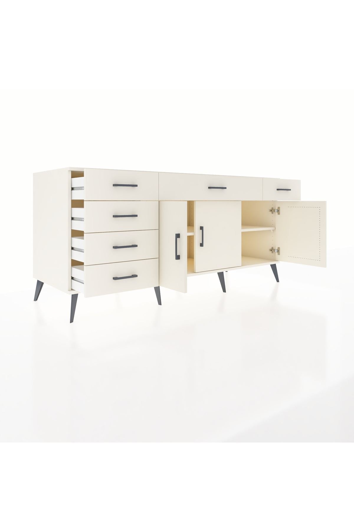 Kronos Konsol 2 Raflı 6 Çekmeceli 3 Kapaklı 176x59x83 - S610M032V04C