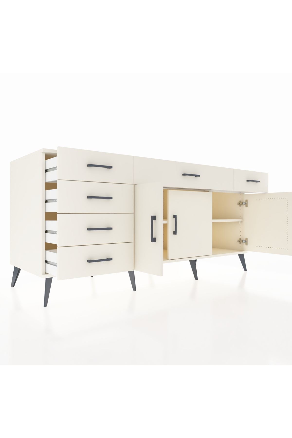 Kronos Konsol 2 Raflı 6 Çekmeceli 3 Kapaklı 176x59x83 - S610M032V04C