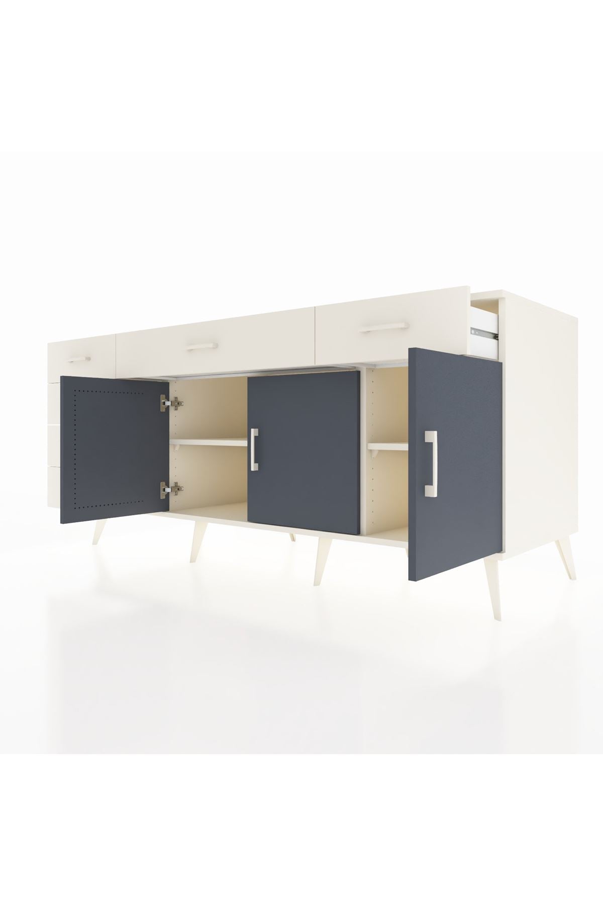 Kronos Konsol 2 Raflı 6 Çekmeceli 3 Kapaklı 176x59x83 - S610M032V07C