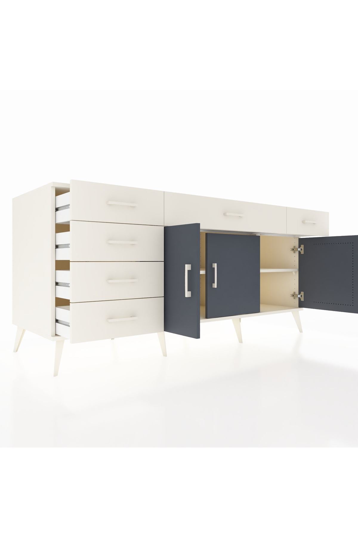 Kronos Konsol 2 Raflı 6 Çekmeceli 3 Kapaklı 176x59x83 - S610M032V07C