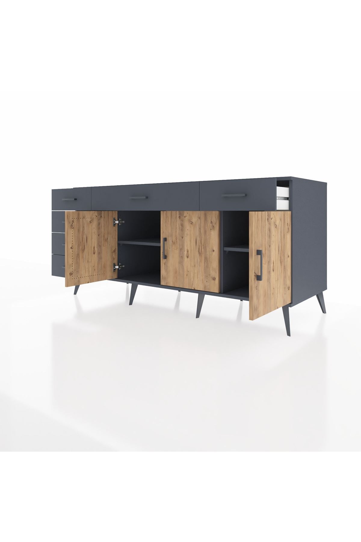 Kronos Konsol 2 Raflı 6 Çekmeceli 3 Kapaklı 176x59x83 - S610M032V11C