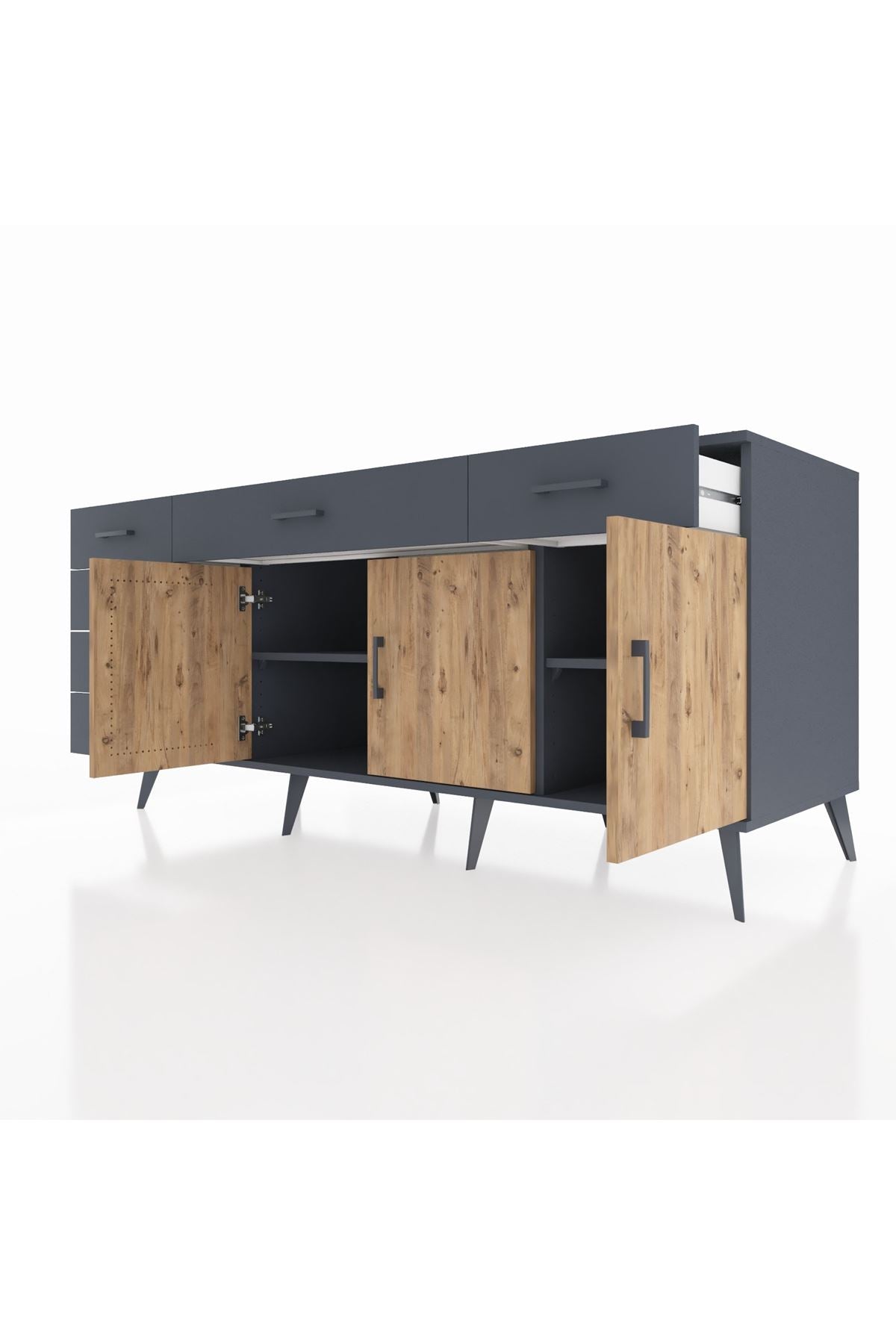 Kronos Konsol 2 Raflı 6 Çekmeceli 3 Kapaklı 176x59x83 - S610M032V11C