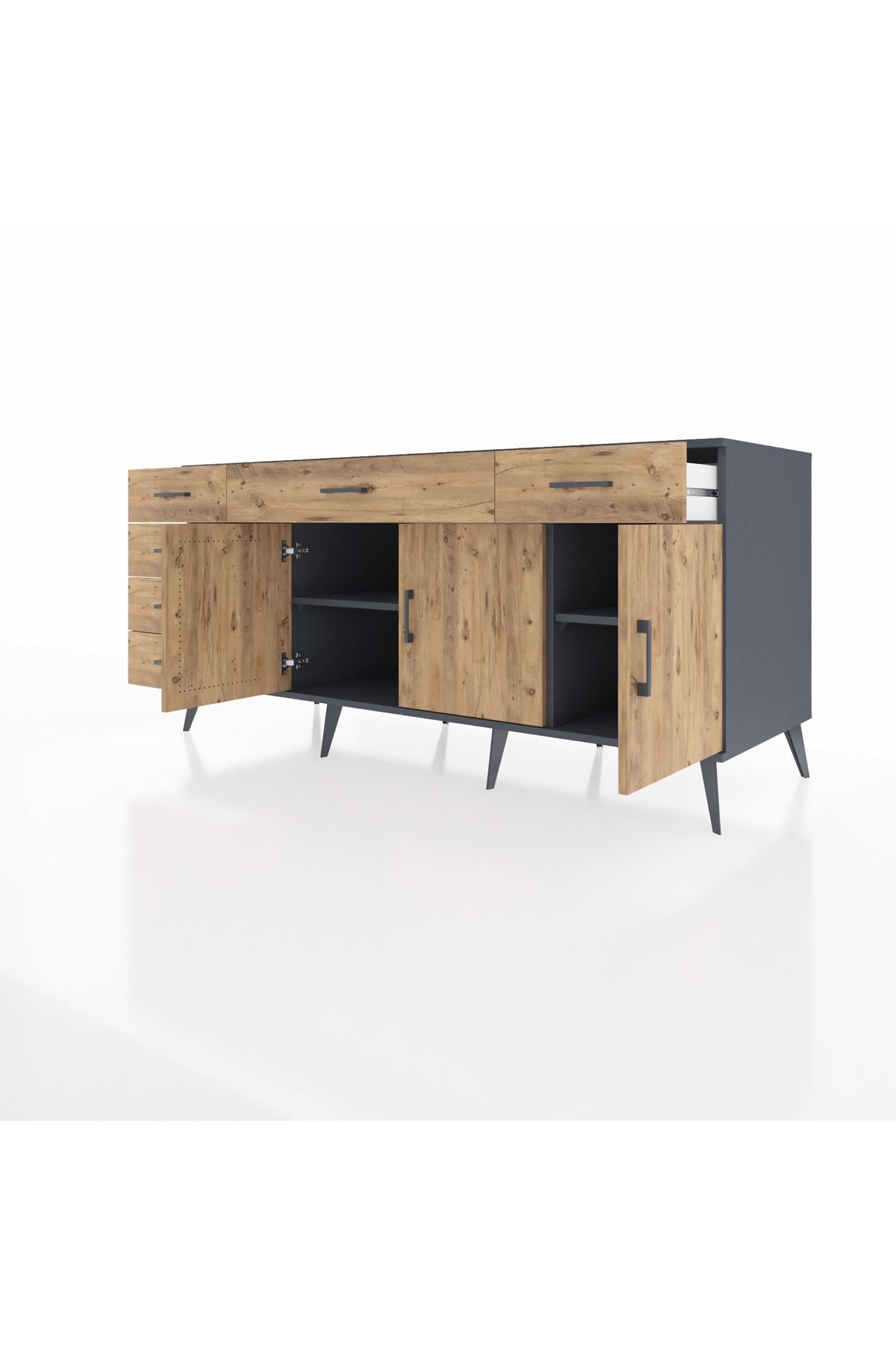 Kronos Konsol 2 Raflı 6 Çekmeceli 3 Kapaklı 176x59x83 - S610M032V12C