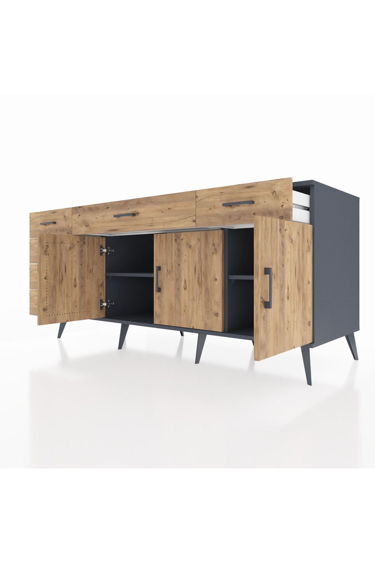 Kronos Konsol 2 Raflı 6 Çekmeceli 3 Kapaklı 176x59x83 - S610M032V12C