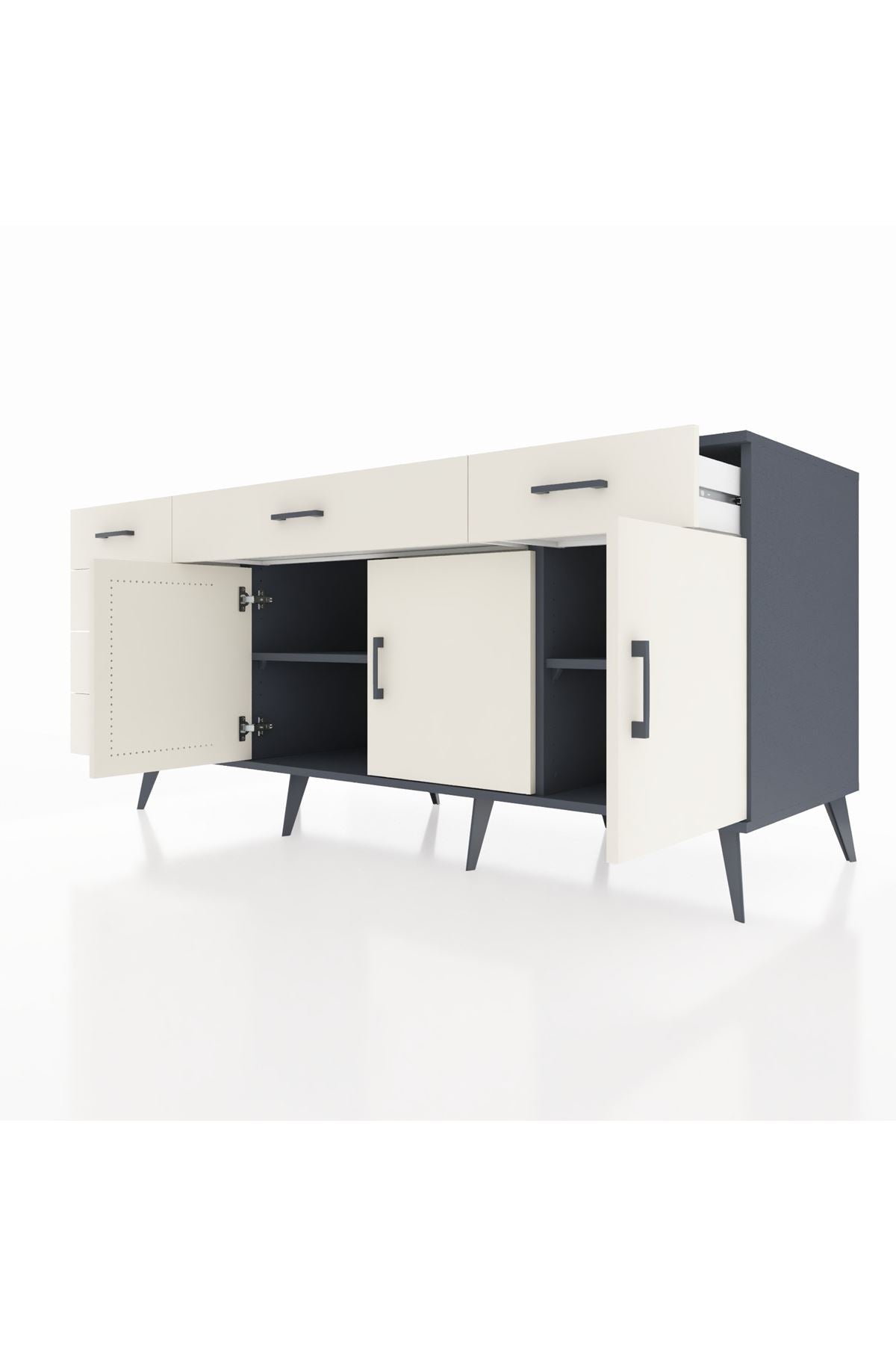 Kronos Konsol 2 Raflı 6 Çekmeceli 3 Kapaklı 176x59x83 - S610M032V13C