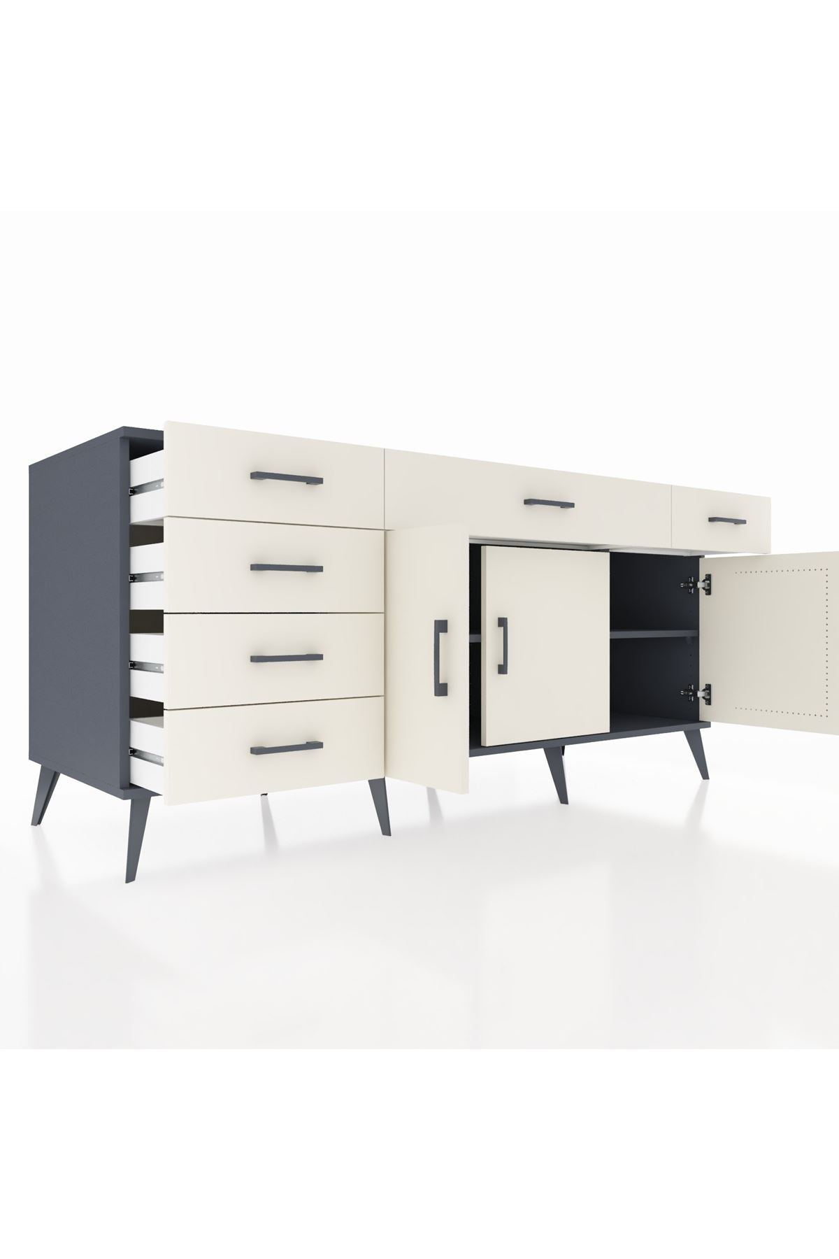 Kronos Konsol 2 Raflı 6 Çekmeceli 3 Kapaklı 176x59x83 - S610M032V13C